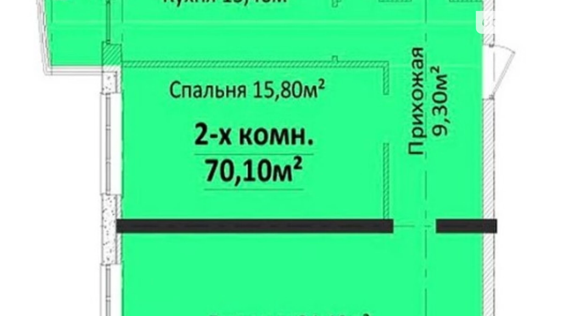 Продается 2-комнатная квартира 70 кв. м в Одессе, Гагаріна проспект, 19