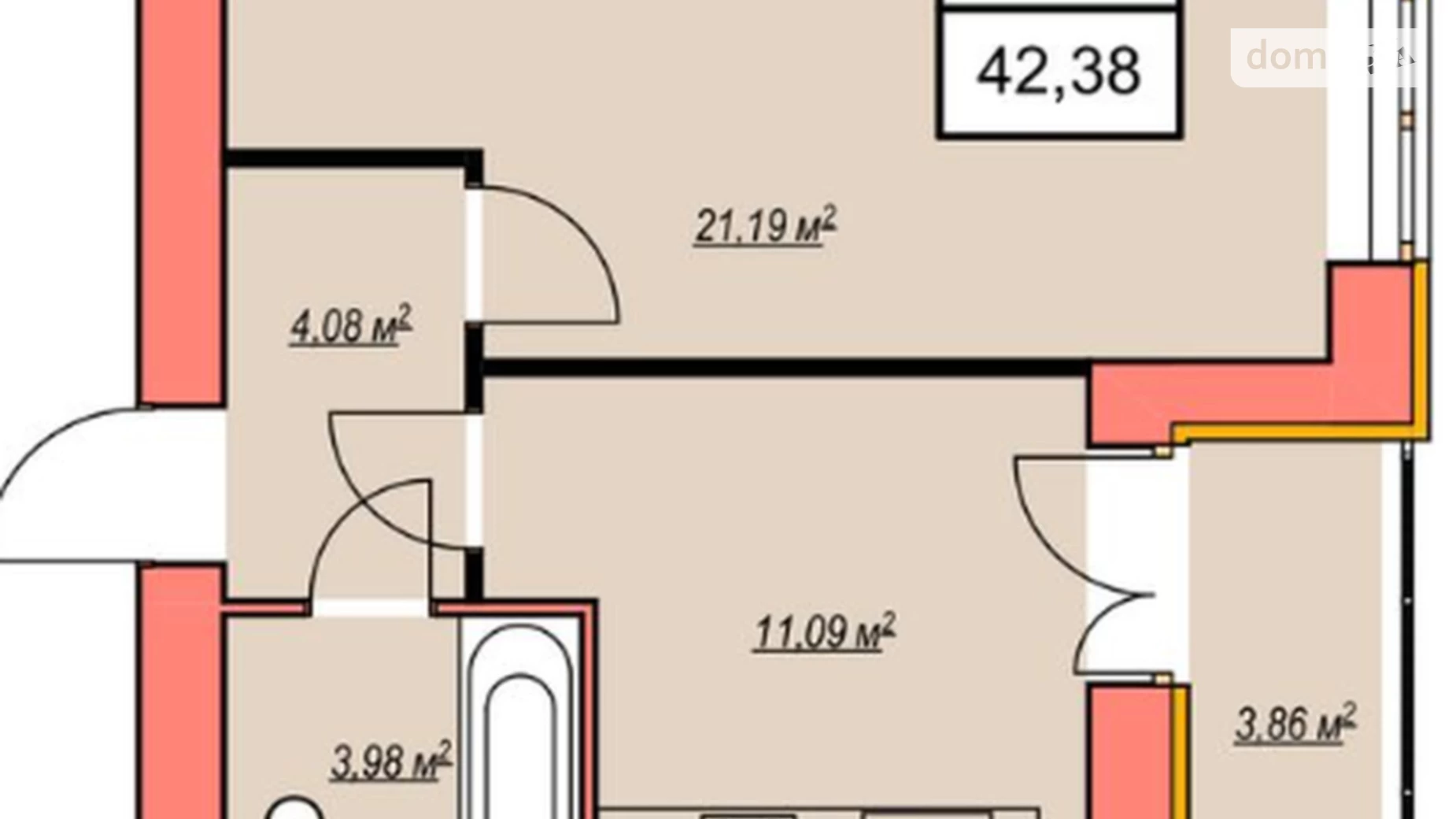 Продається 1-кімнатна квартира 41 кв. м у Хмельницькому, вул. Озерна, 17 - фото 5