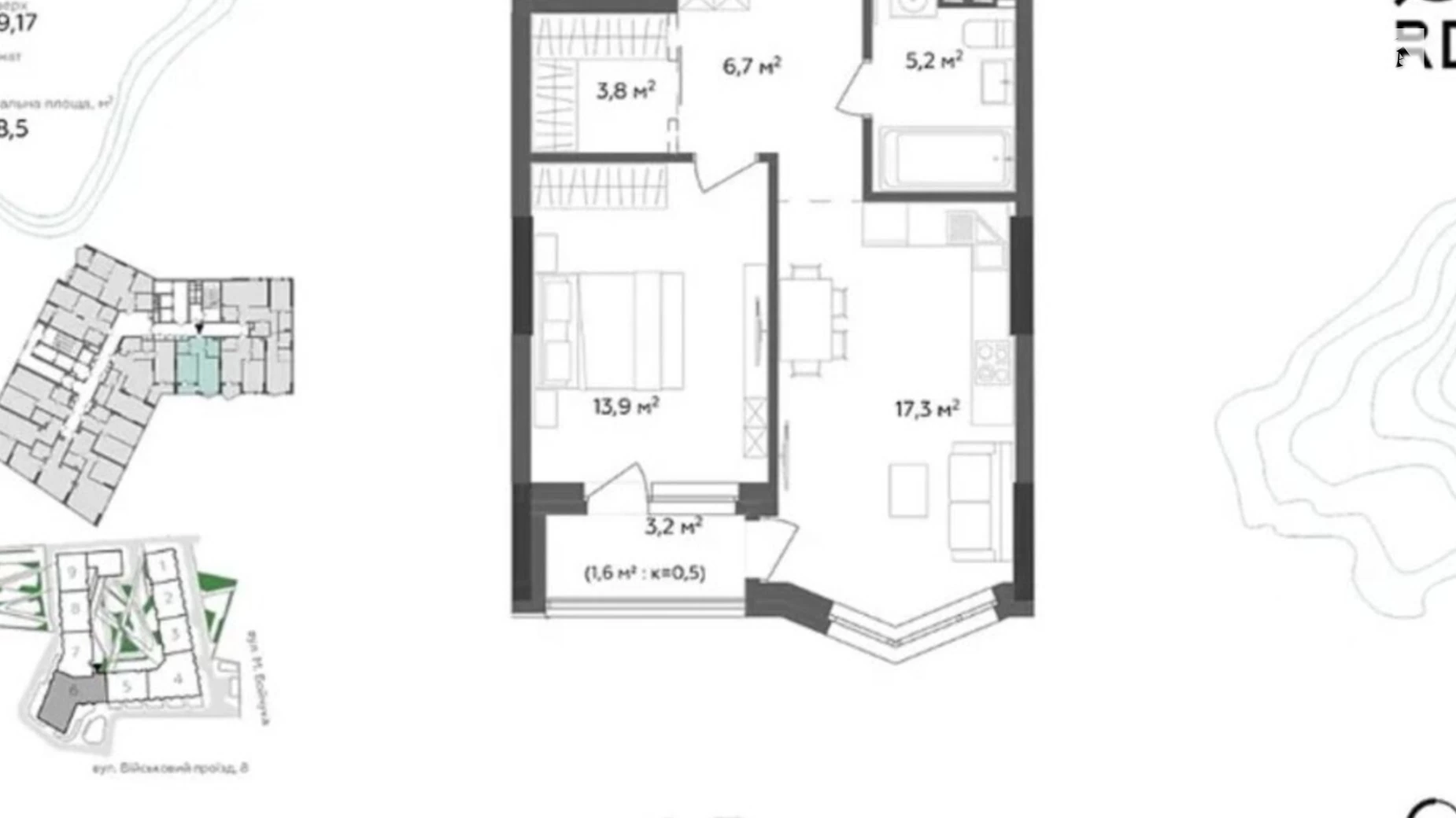 Продается 1-комнатная квартира 49 кв. м в Киеве, пр. Войсковой, 8 - фото 5