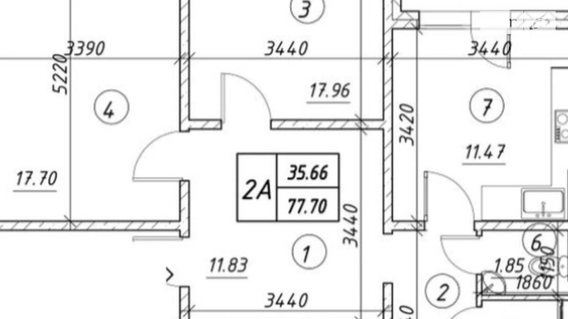 Продается 2-комнатная квартира 78.64 кв. м в Киеве, ул. Ревуцкого, 54А