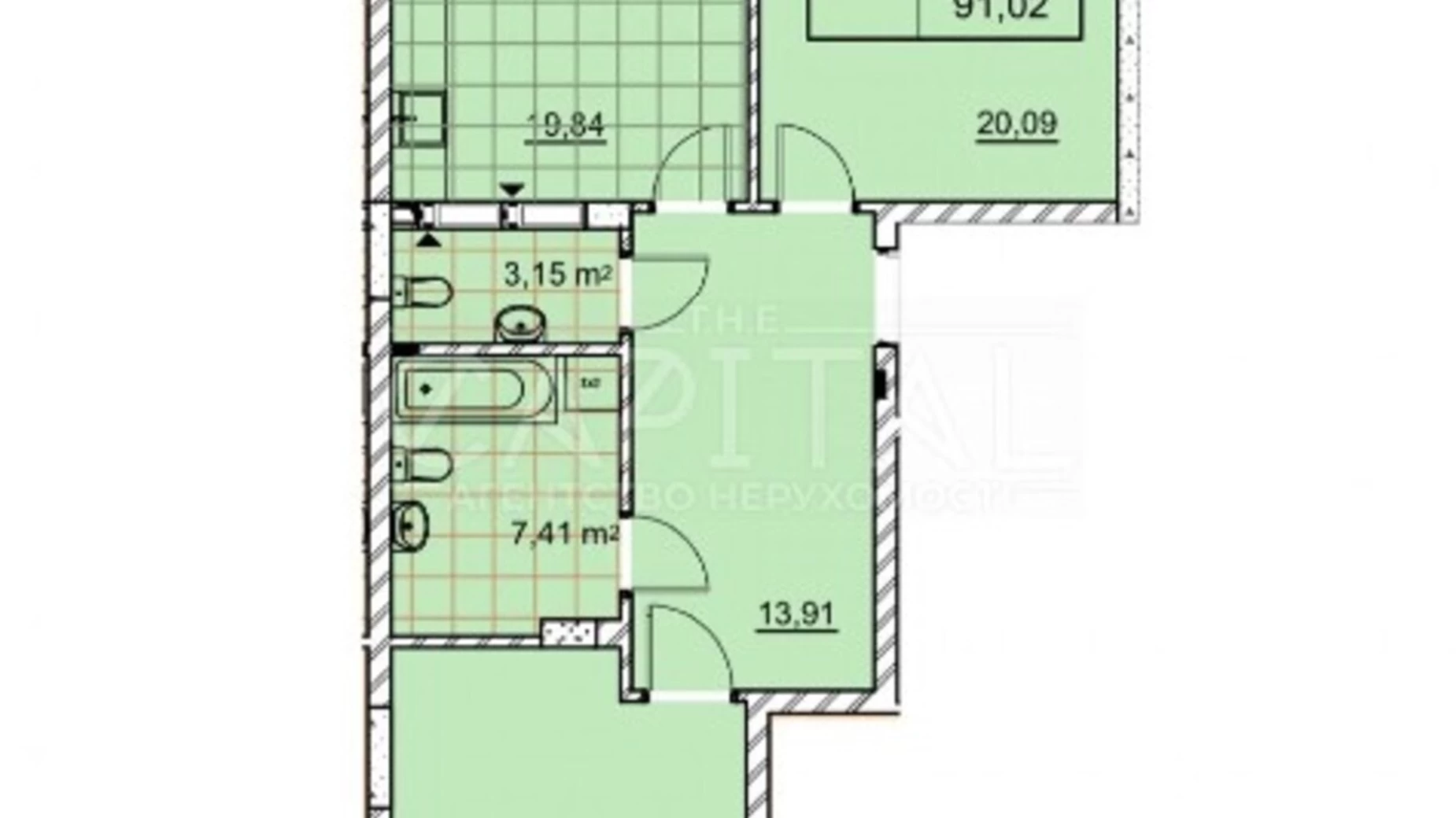 Продается 2-комнатная квартира 91 кв. м в Киеве, ул. Михаила Бойчука, 17