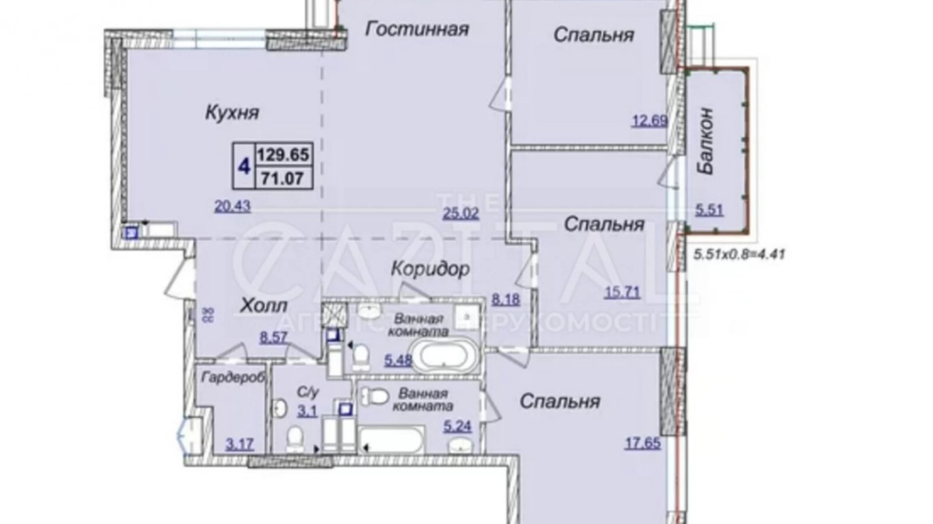 Продается 4-комнатная квартира 130 кв. м в Киеве, ул. Андрея Верхогляда(Драгомирова), 19А - фото 3