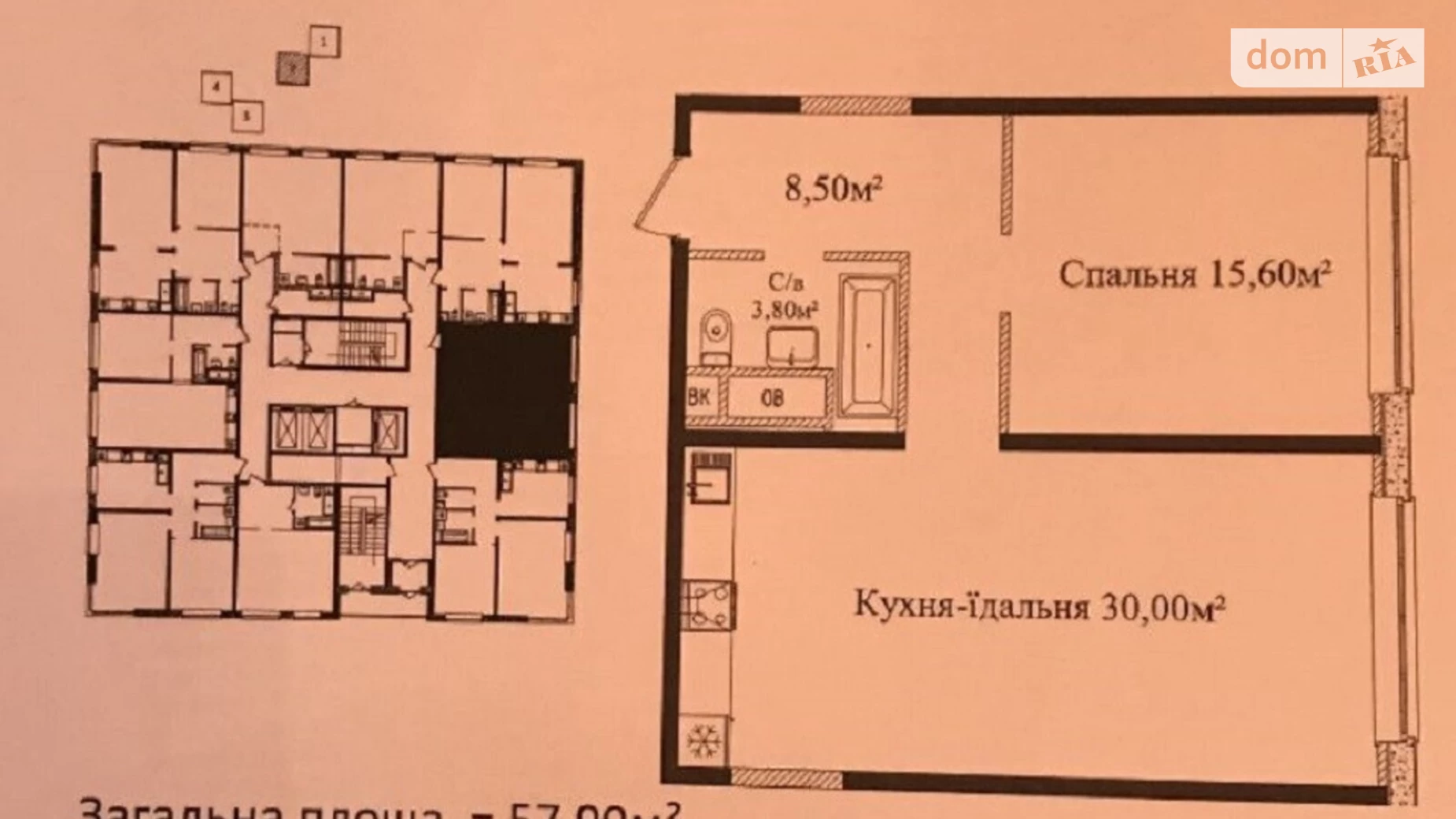 Продається 1-кімнатна квартира 58 кв. м у Одесі, плато Гагарінське, 4 корпус 2 - фото 4