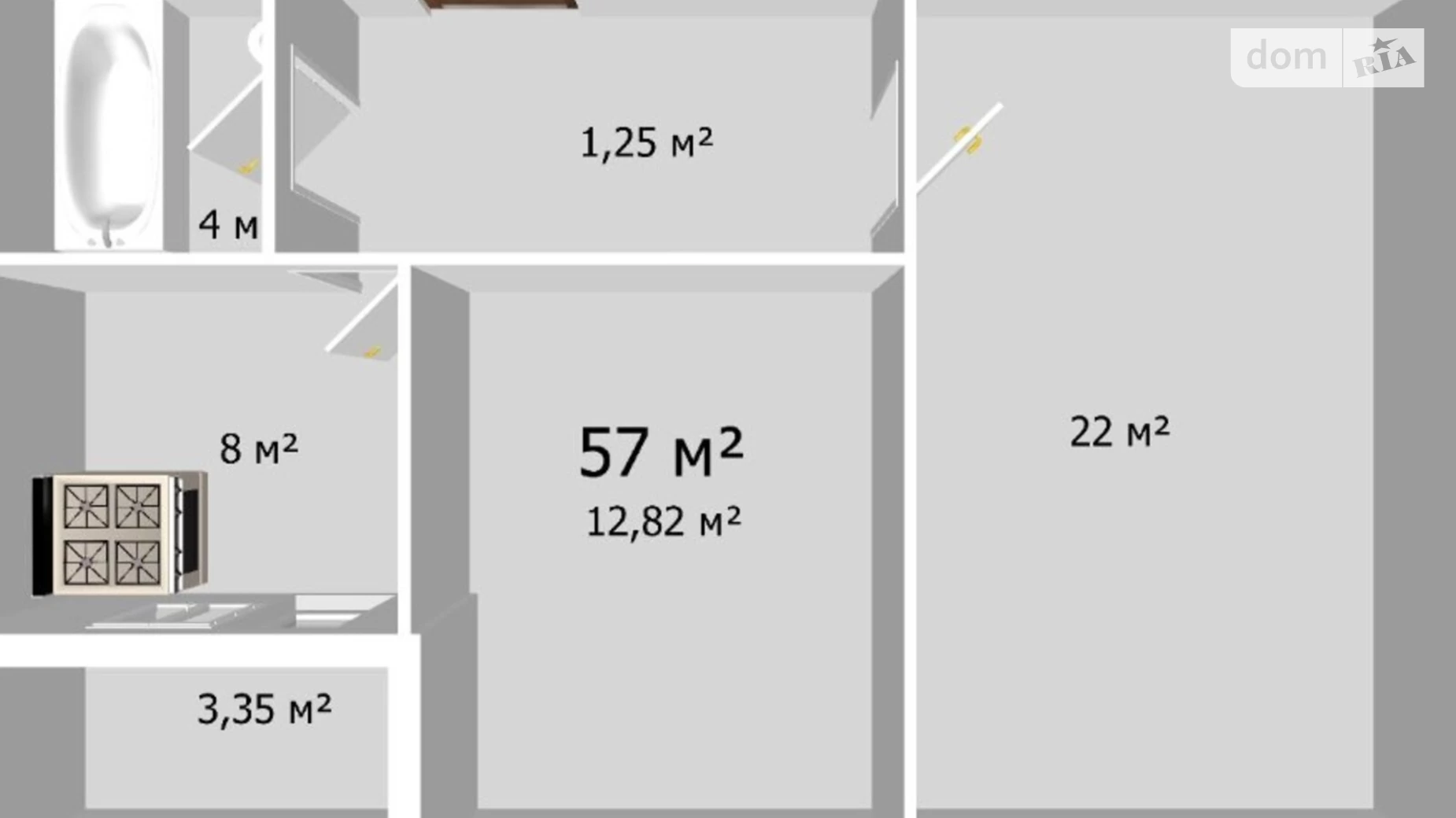 Продається 2-кімнатна квартира 57 кв. м у Вінниці, вул. Одеська, 3