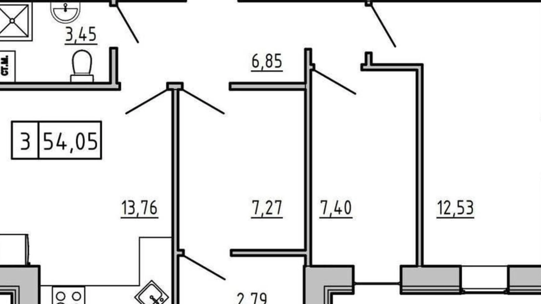 Продается 3-комнатная квартира 54.05 кв. м в Авангарде, ул. Озерная ул.