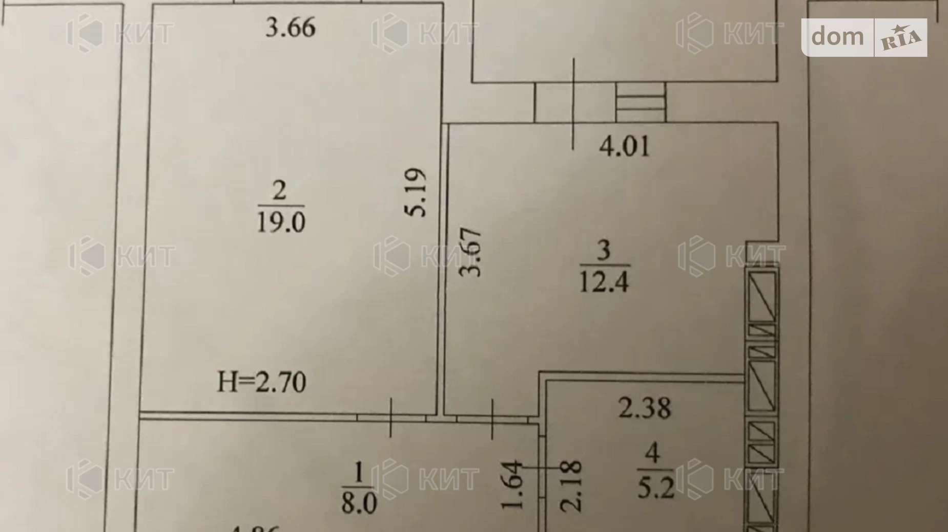 Продается 1-комнатная квартира 46.6 кв. м в Харькове, ул. Елизаветинская, 5