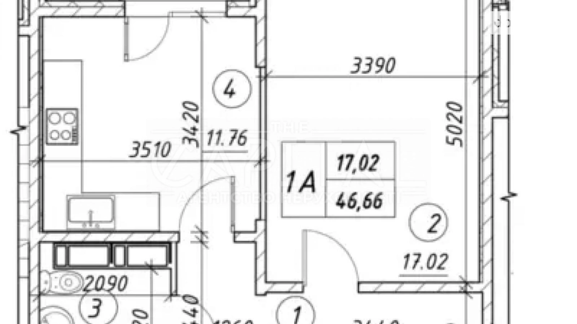 Продается 1-комнатная квартира 47 кв. м в Киеве, ул. Ревуцкого, 54Б