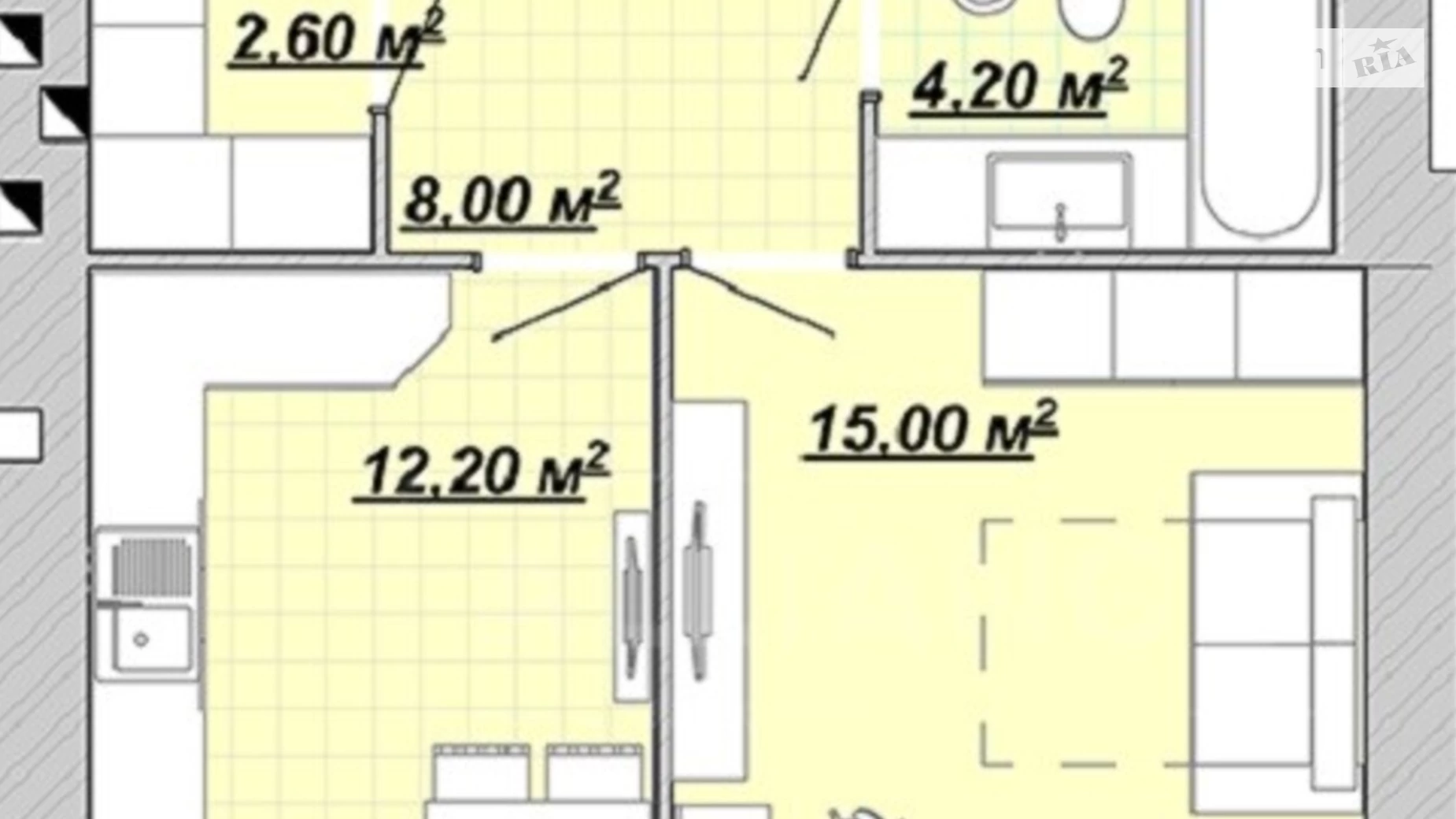 Продается 1-комнатная квартира 45 кв. м в Ивано-Франковске, ул. Княгинин - фото 2