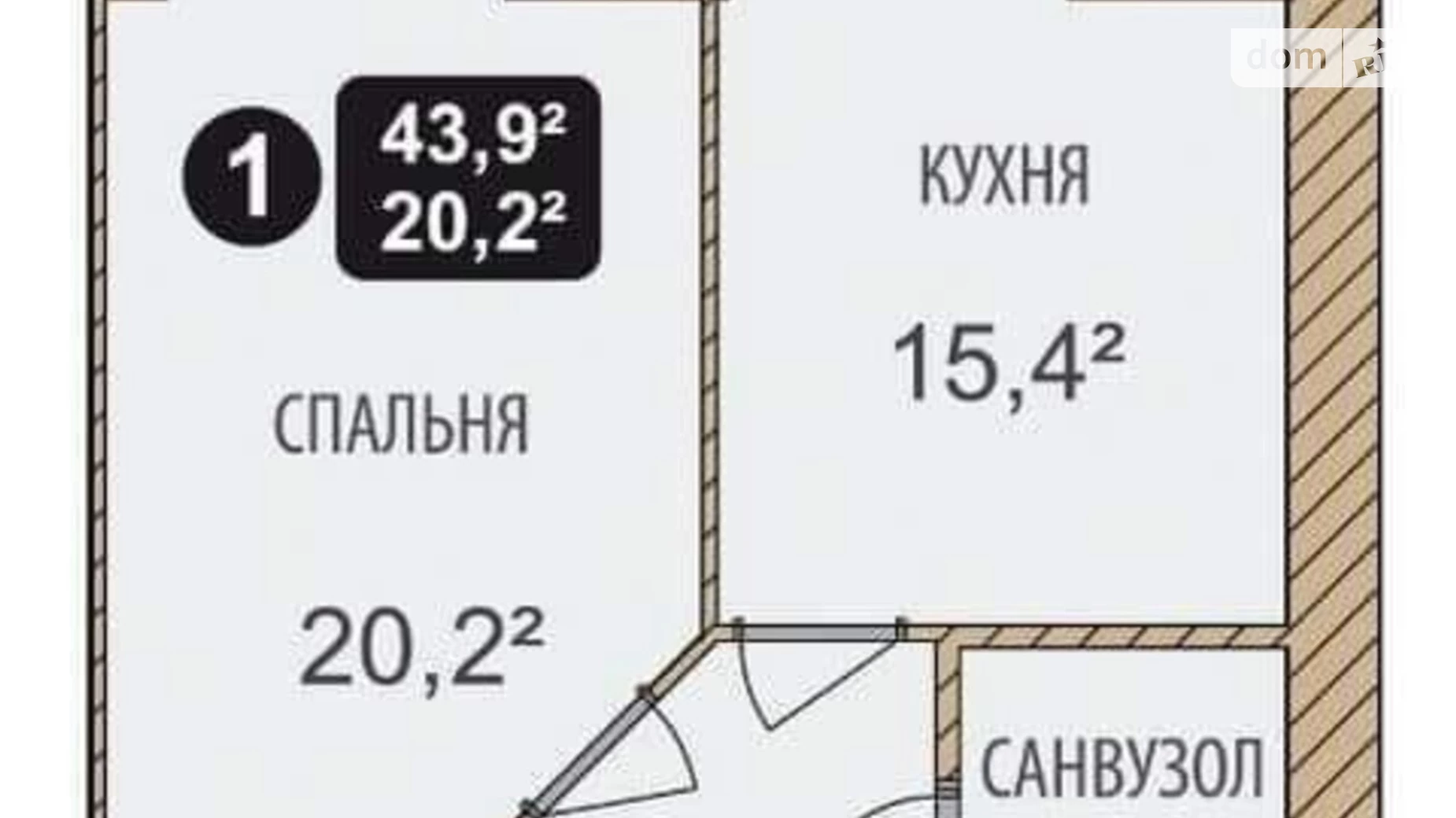 Продается 1-комнатная квартира 44 кв. м в Хмельницком, ул. Озерная