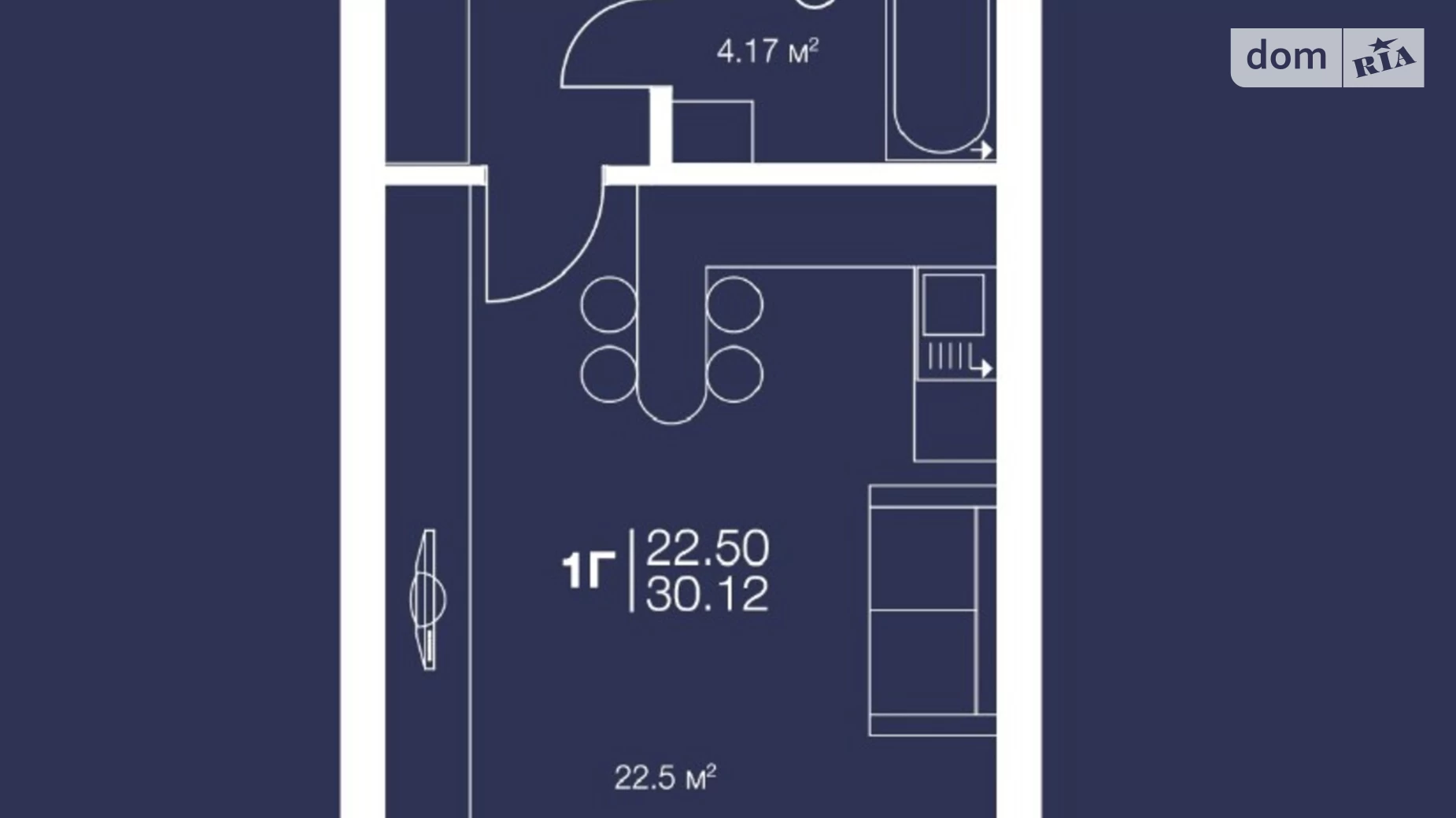 Продается 1-комнатная квартира 23 кв. м в Ирпене, ул. Университетская, 1