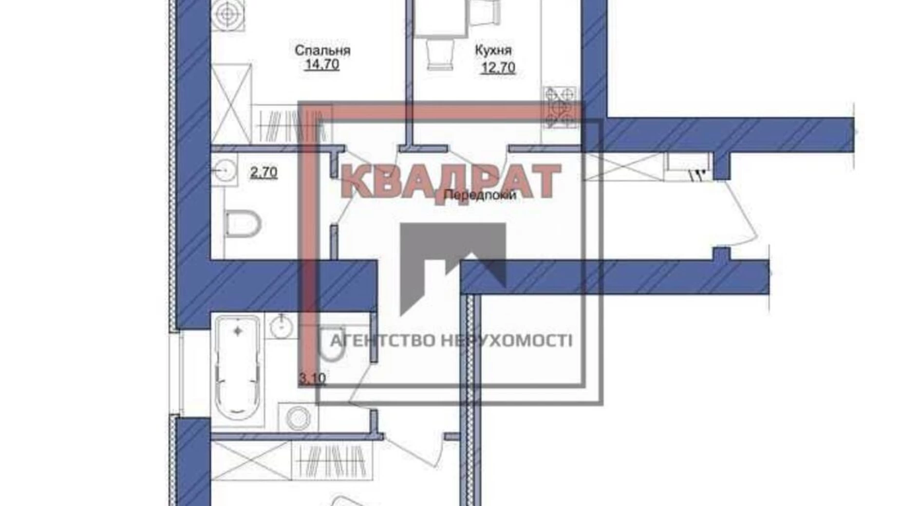 Продається 2-кімнатна квартира 73.5 кв. м у Полтаві, вул. Європейська