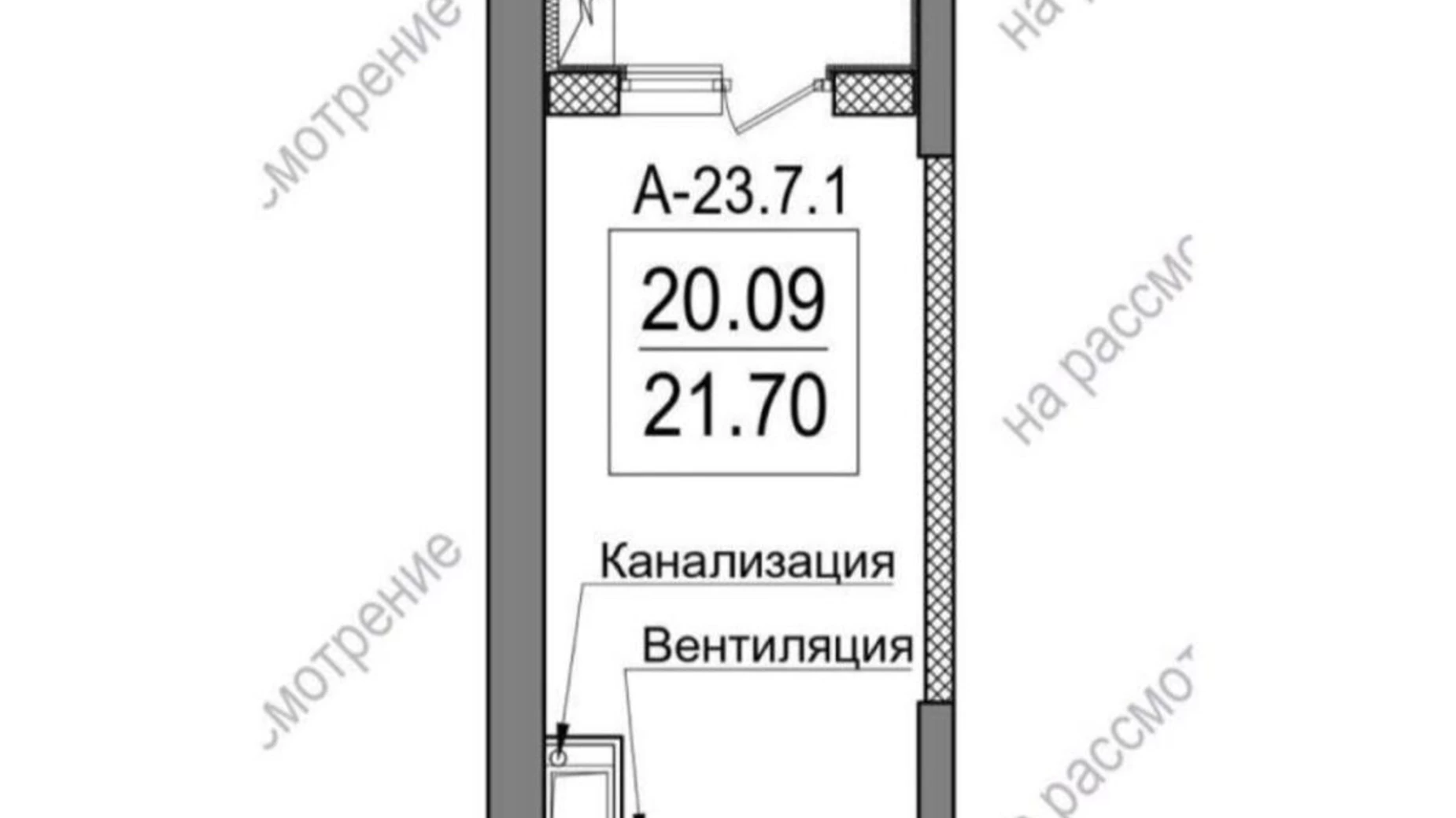 Продається 1-кімнатна квартира 21.7 кв. м у Одесі, вул. Дача Ковалевського