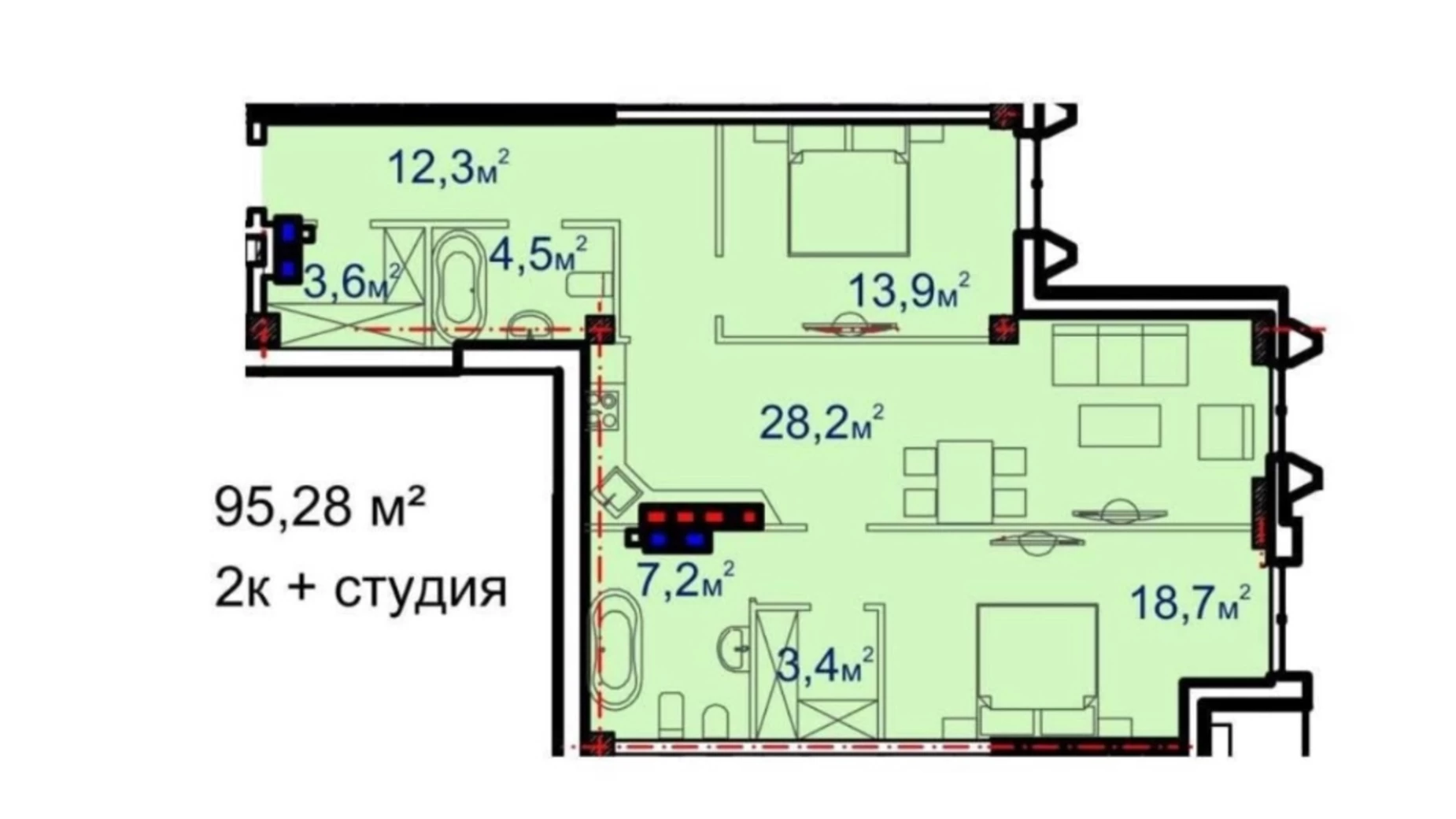 Продается 2-комнатная квартира 96 кв. м в Одессе, ул. Большая Арнаутская, 23Б - фото 2