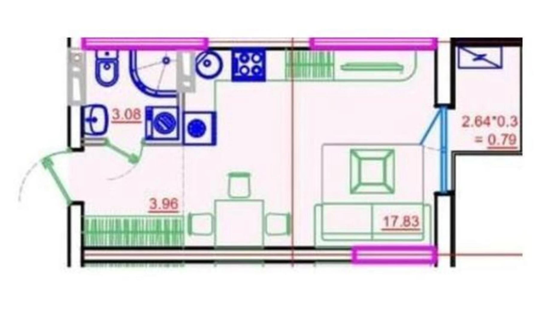 Продается 1-комнатная квартира 25 кв. м в Одессе, ул. Приморская, 47А