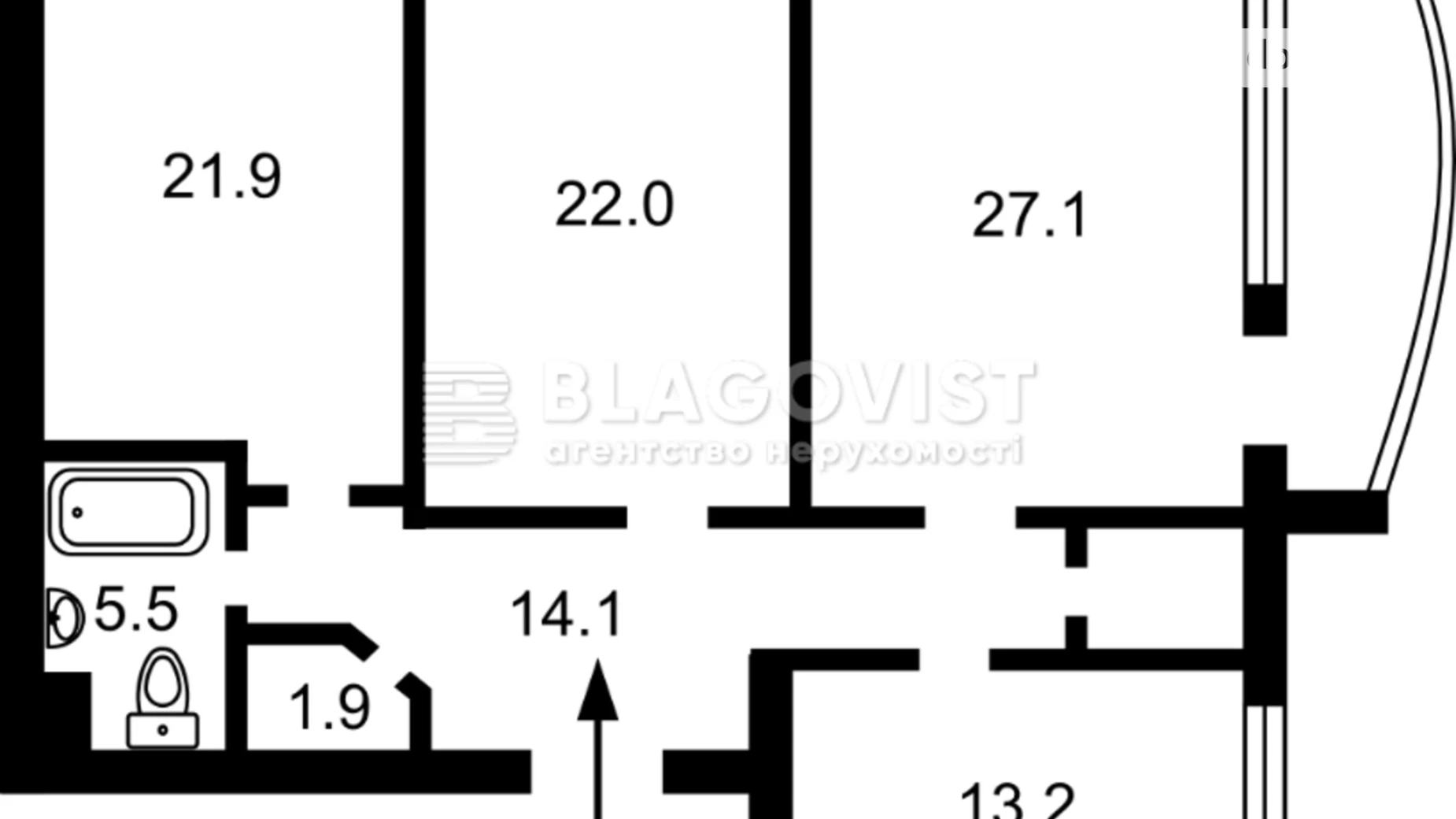 Продается 3-комнатная квартира 122 кв. м в Киеве, ул. Проводницкая, 3