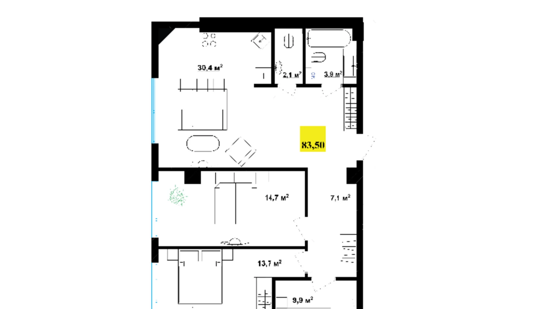 Продается 3-комнатная квартира 83.5 кв. м в Ивано-Франковске, ул. Национальной Гвардии - фото 4