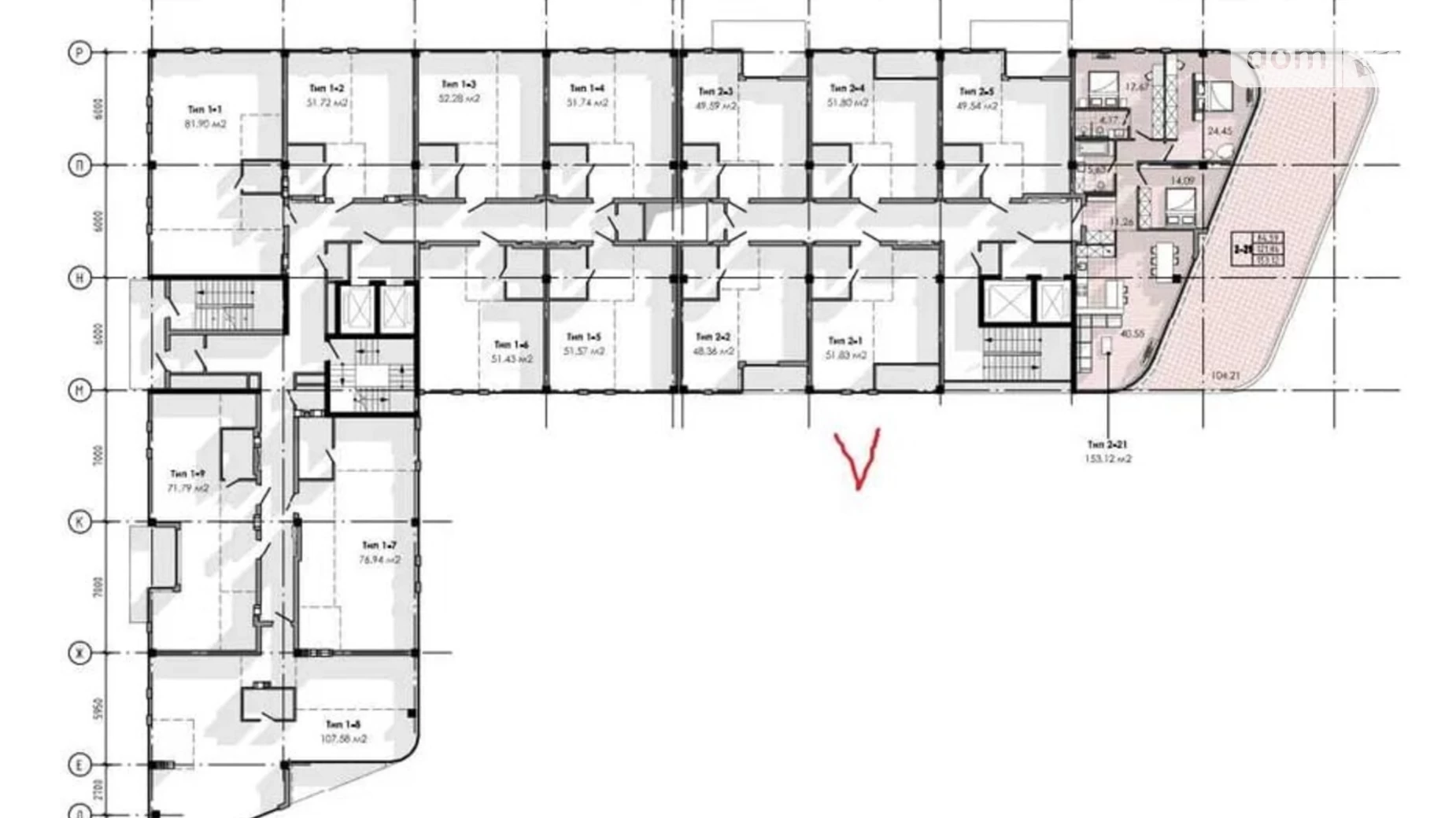 Продается 2-комнатная квартира 52 кв. м в Днепре, ул. Короленко, 2