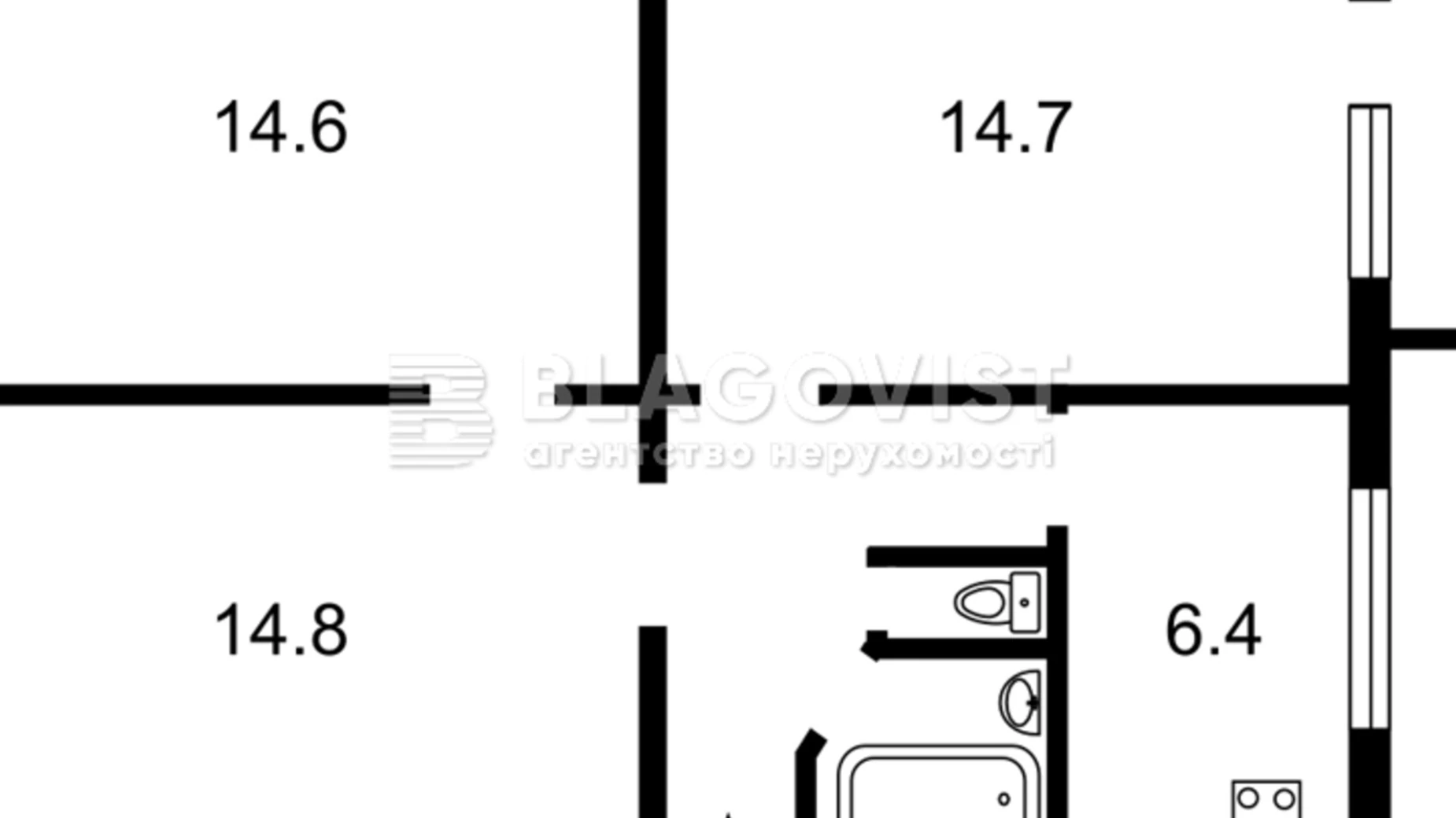 Продается 3-комнатная квартира 60 кв. м в Киеве, ул. Академика Богомольца, 8А