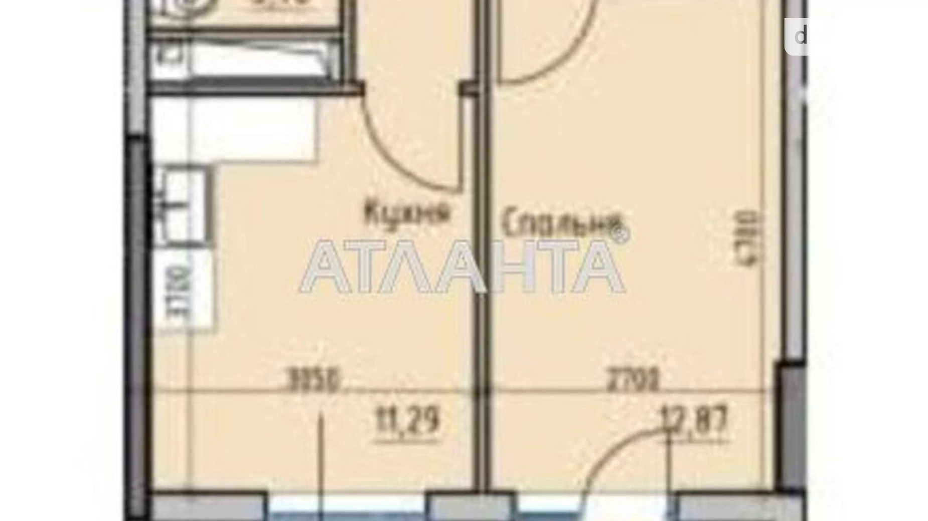 Продается 1-комнатная квартира 38.36 кв. м в Одессе, ул. Радостная