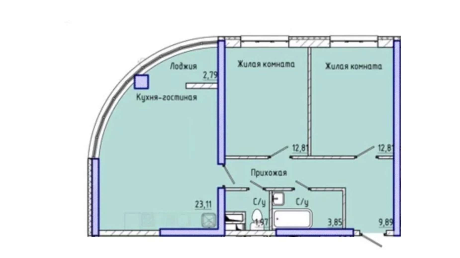 Продається 2-кімнатна квартира 67 кв. м у Одесі, вул. Каманіна