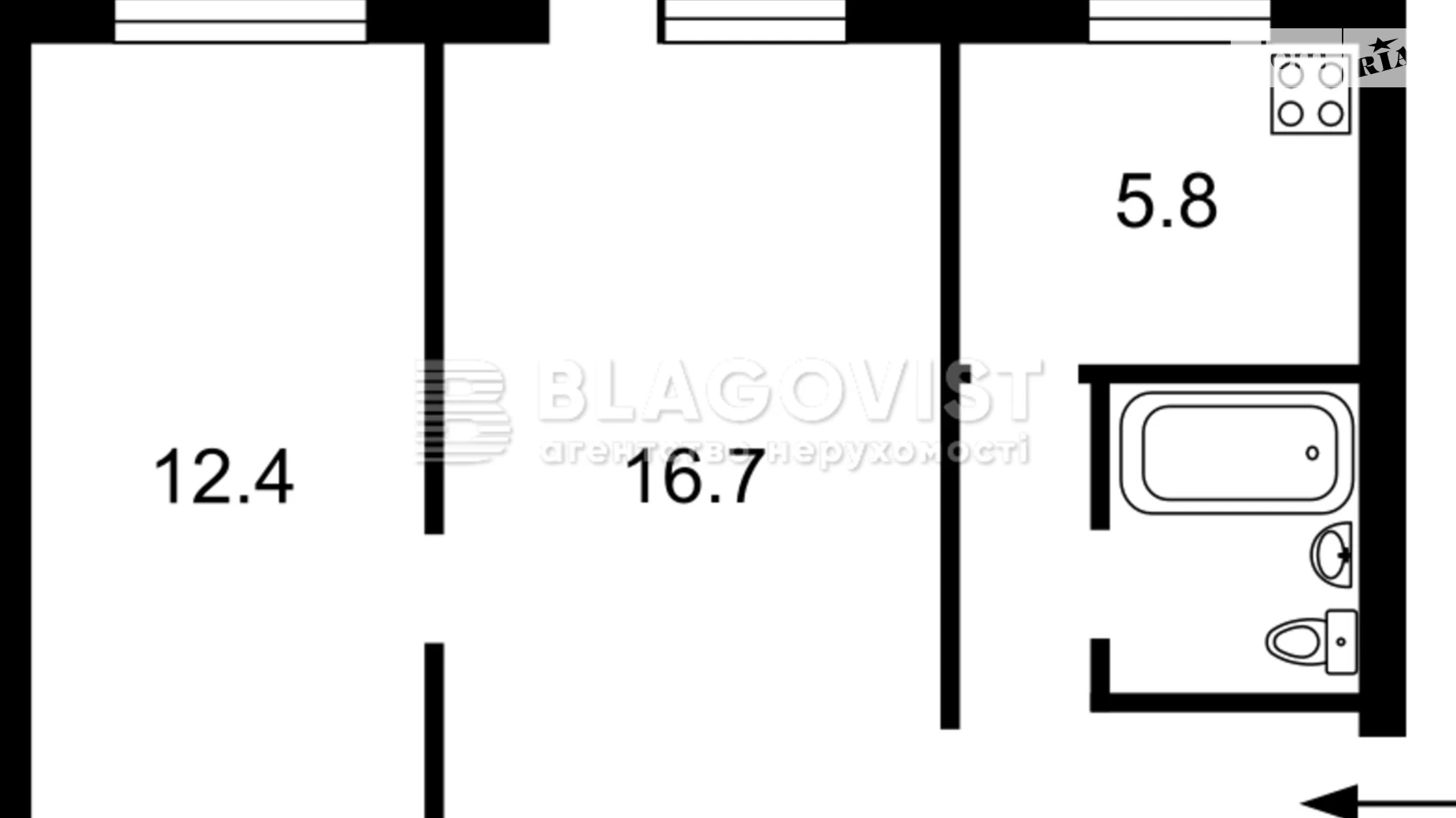 Продается 2-комнатная квартира 43 кв. м в Киеве, пер. Арсенальный, 5