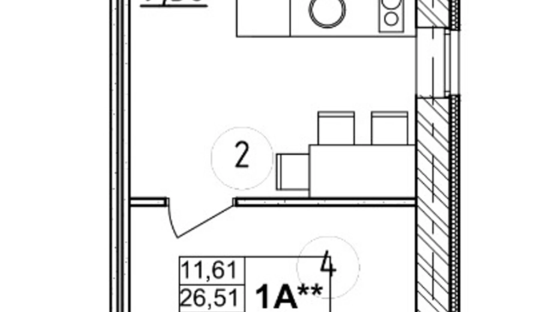 Продається 1-кімнатна квартира 26.5 кв. м у Гостомелі, вул. Мирна, 3