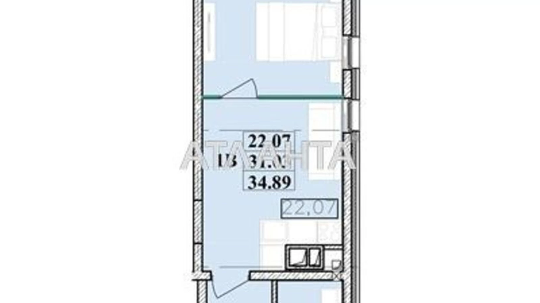 Продается 1-комнатная квартира 35 кв. м в Одессе, ул. Ивана Франко