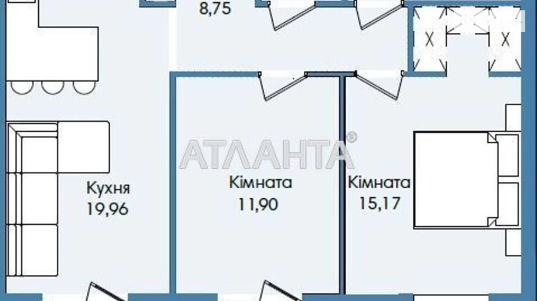 Продається 2-кімнатна квартира 66 кв. м у Львові, вул. Вашингтона Джорджа