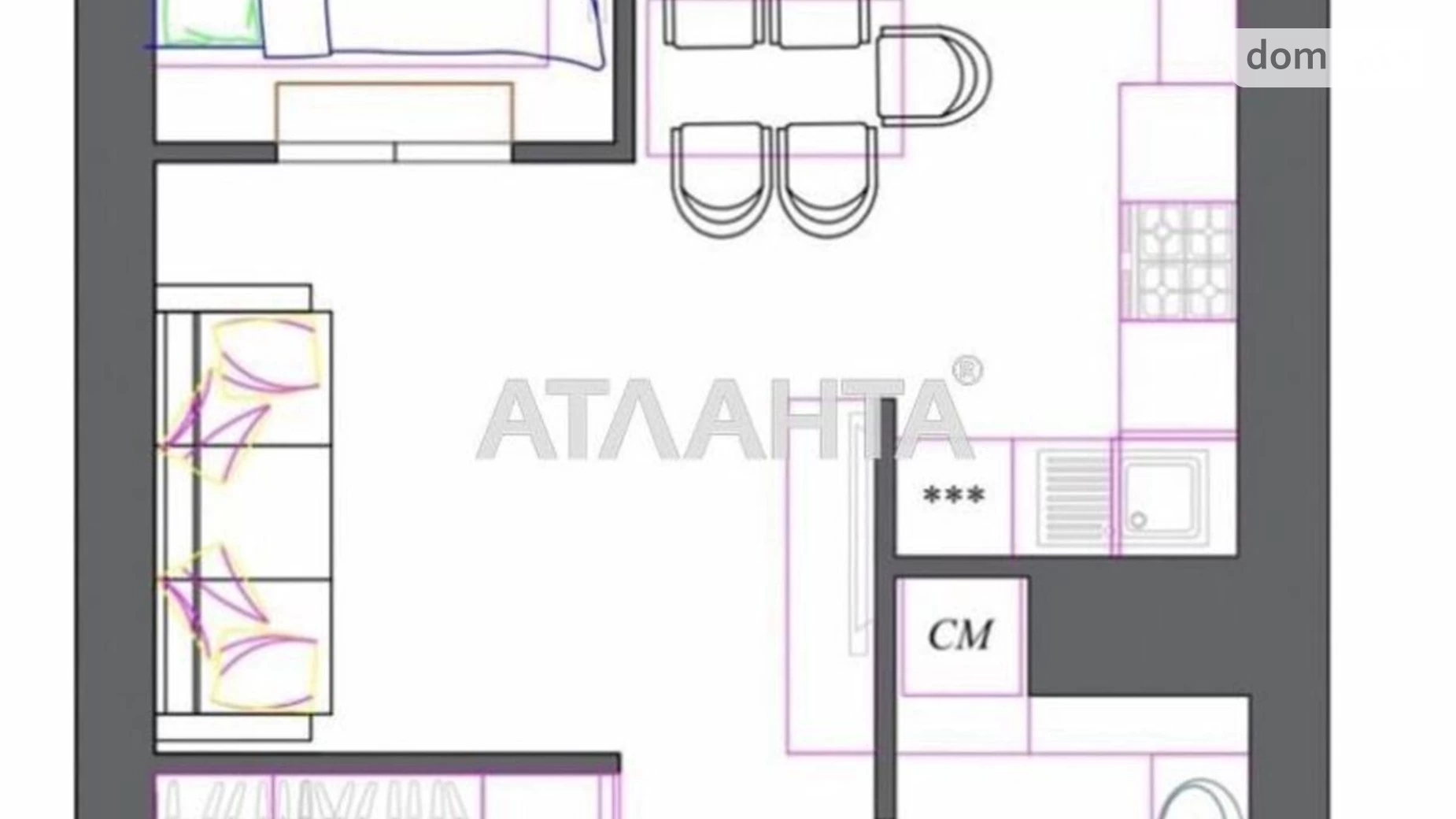 Продается 1-комнатная квартира 39.8 кв. м в Одессе, ул. Новаторов, 1А