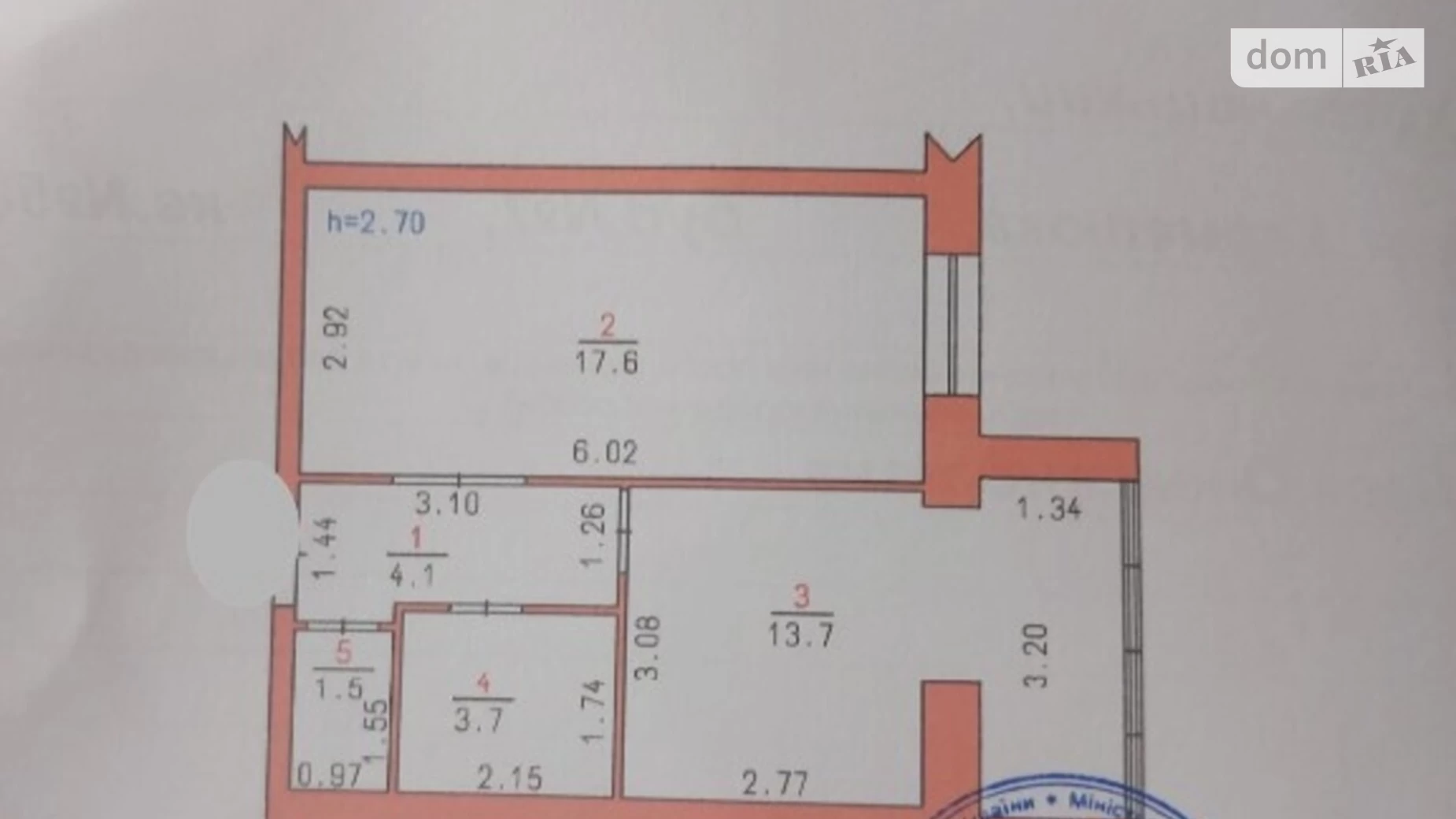 Продается 1-комнатная квартира 40.6 кв. м в Хмельницком, ул. Кармелюка, 7 - фото 2