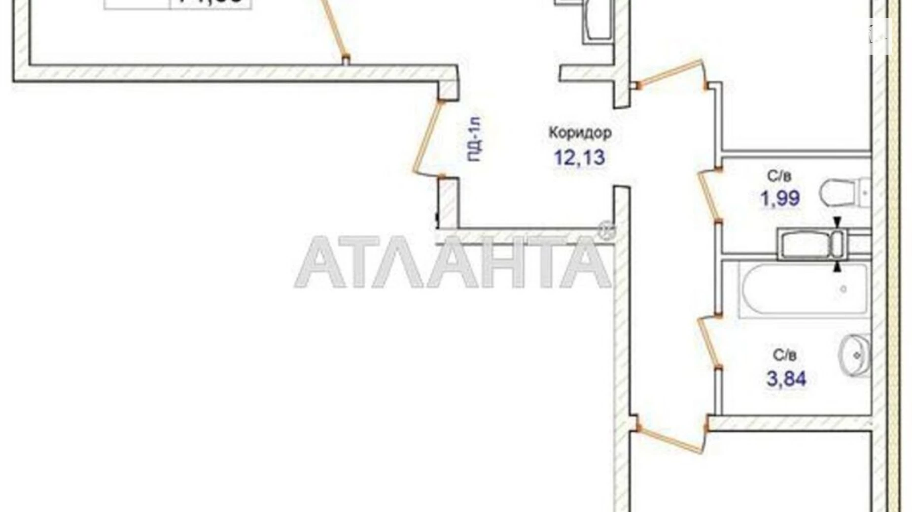 Продается 3-комнатная квартира 75 кв. м в Киеве, ул. Пригородная