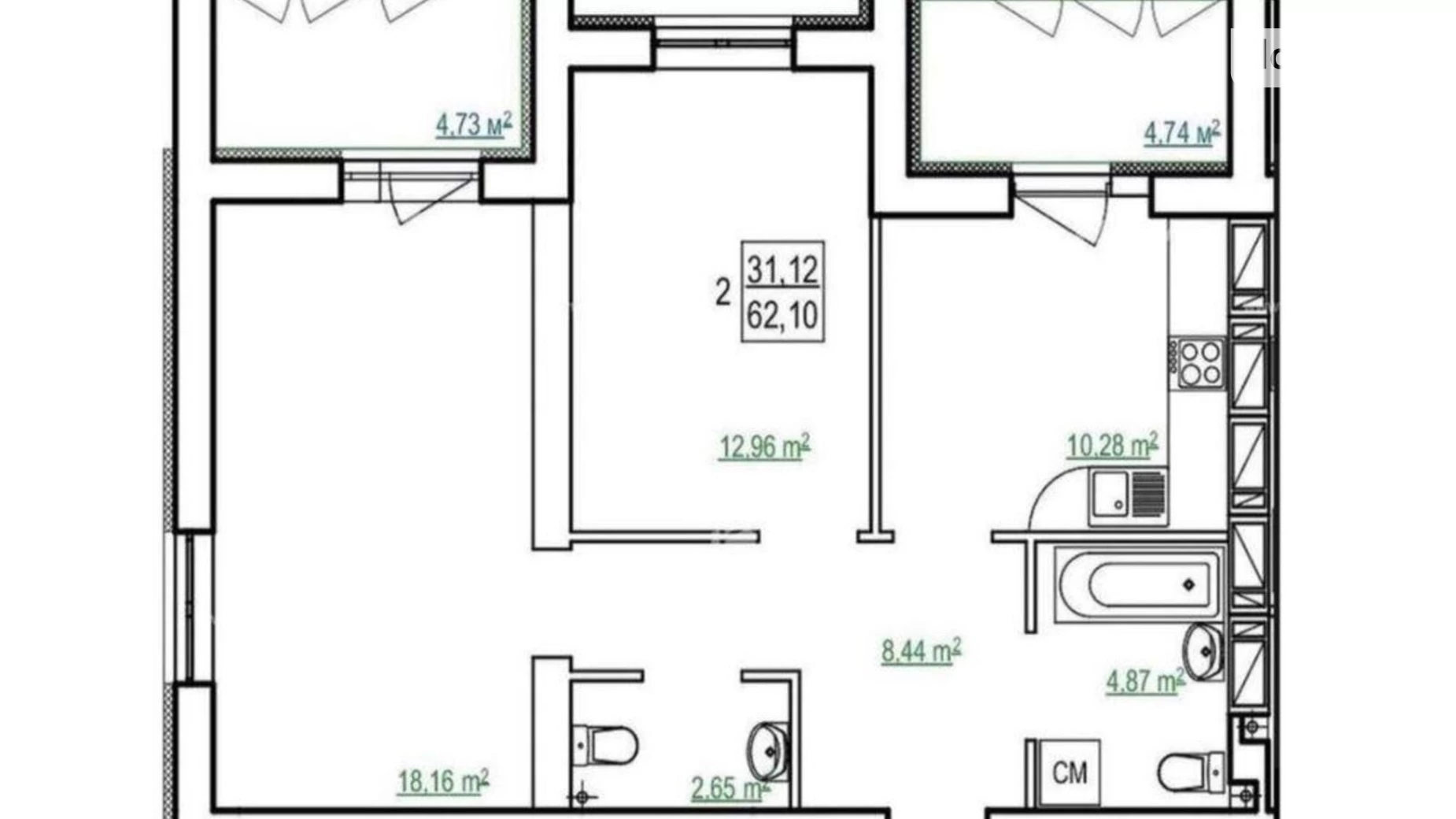 Продается 2-комнатная квартира 62 кв. м в Харькове, ул. Полтавский Шлях, 184 - фото 3