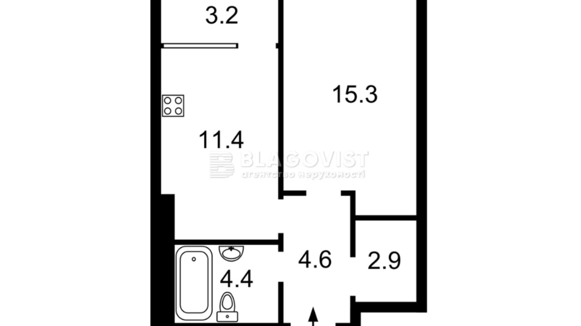 Продается 1-комнатная квартира 42 кв. м в Киеве, просп. Науки, 58В