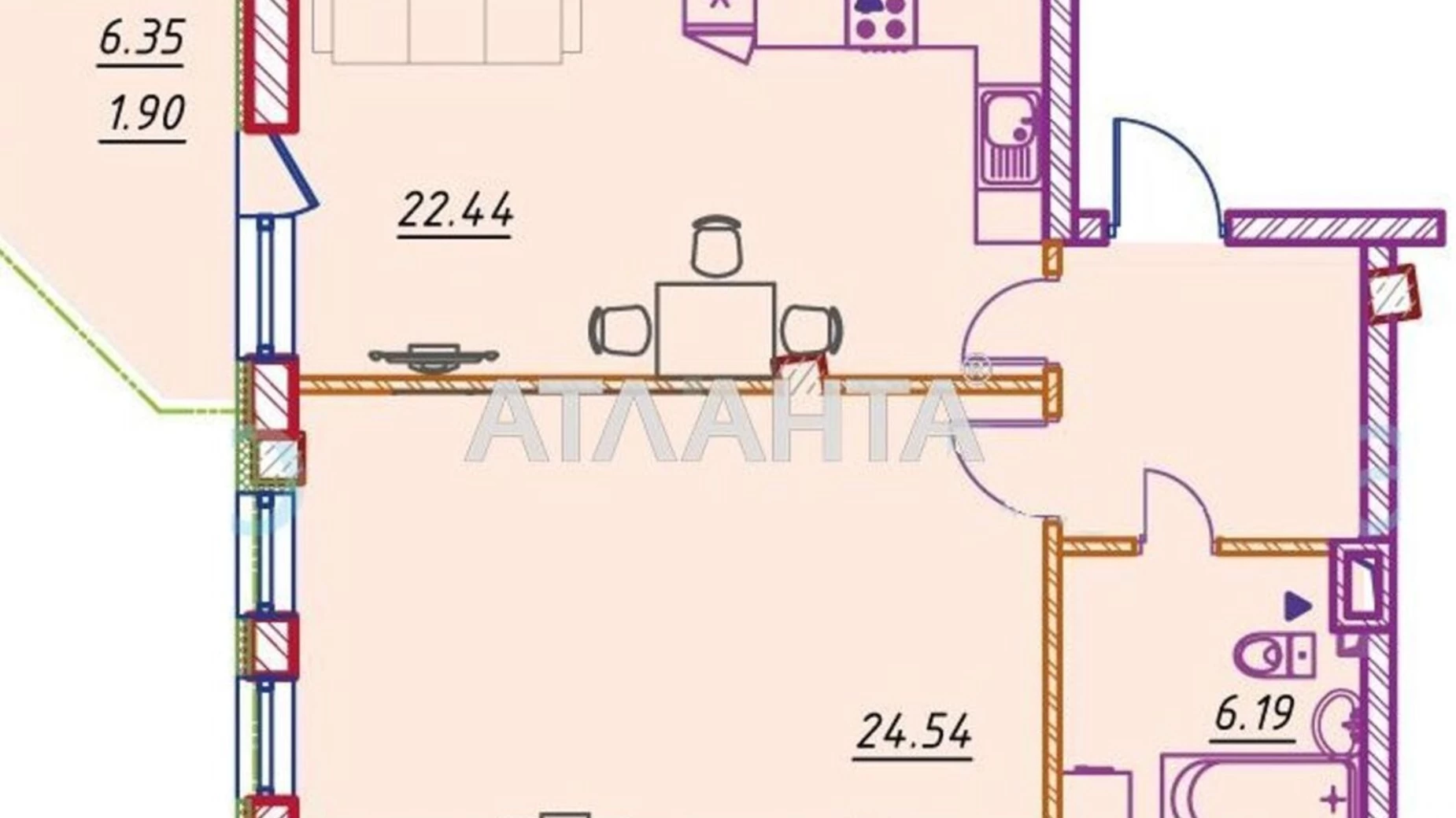 Продается 1-комнатная квартира 62 кв. м в Одессе, бул. Жванецкого Михаила