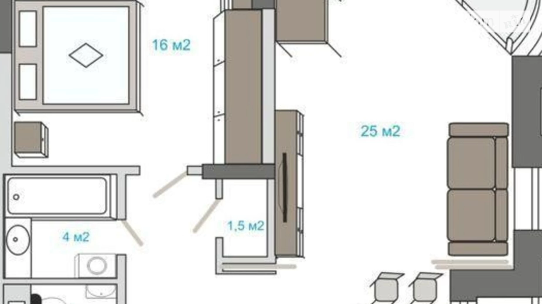 Продается 2-комнатная квартира 72 кв. м в Киеве, ул. Депутатская, 23А