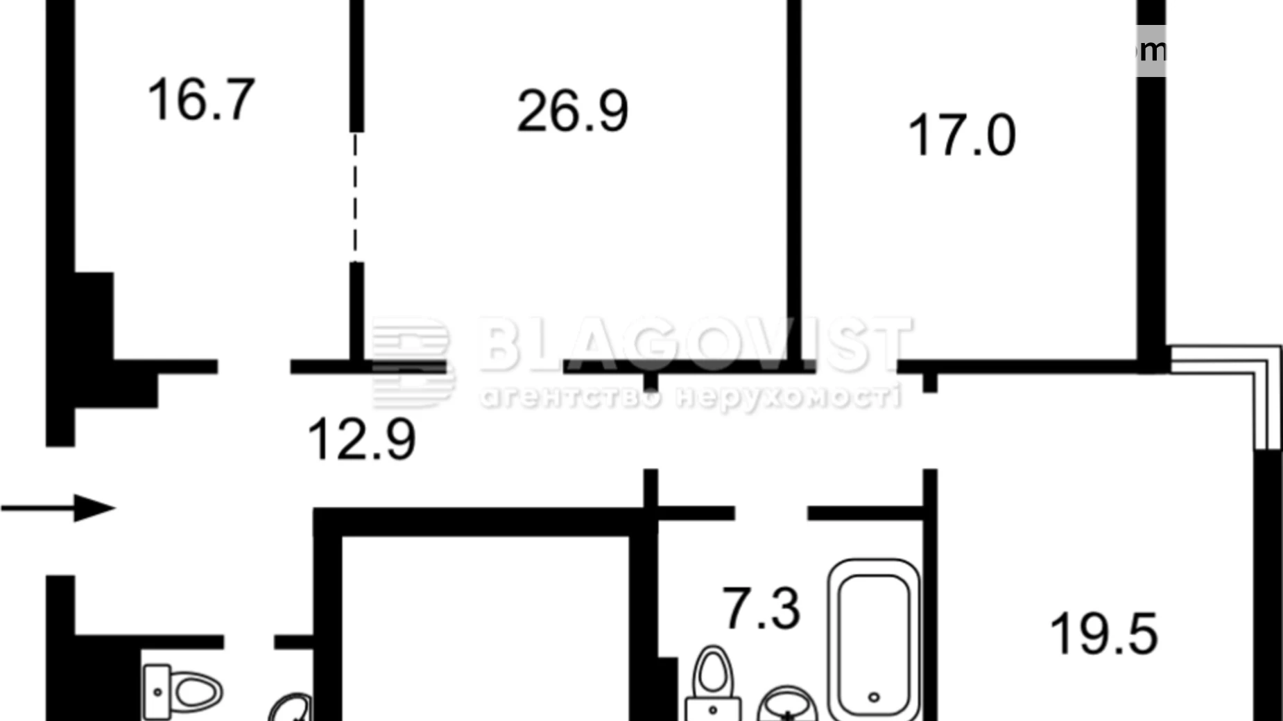 Продается 3-комнатная квартира 107 кв. м в Киеве, просп. Лобановского, 6Г