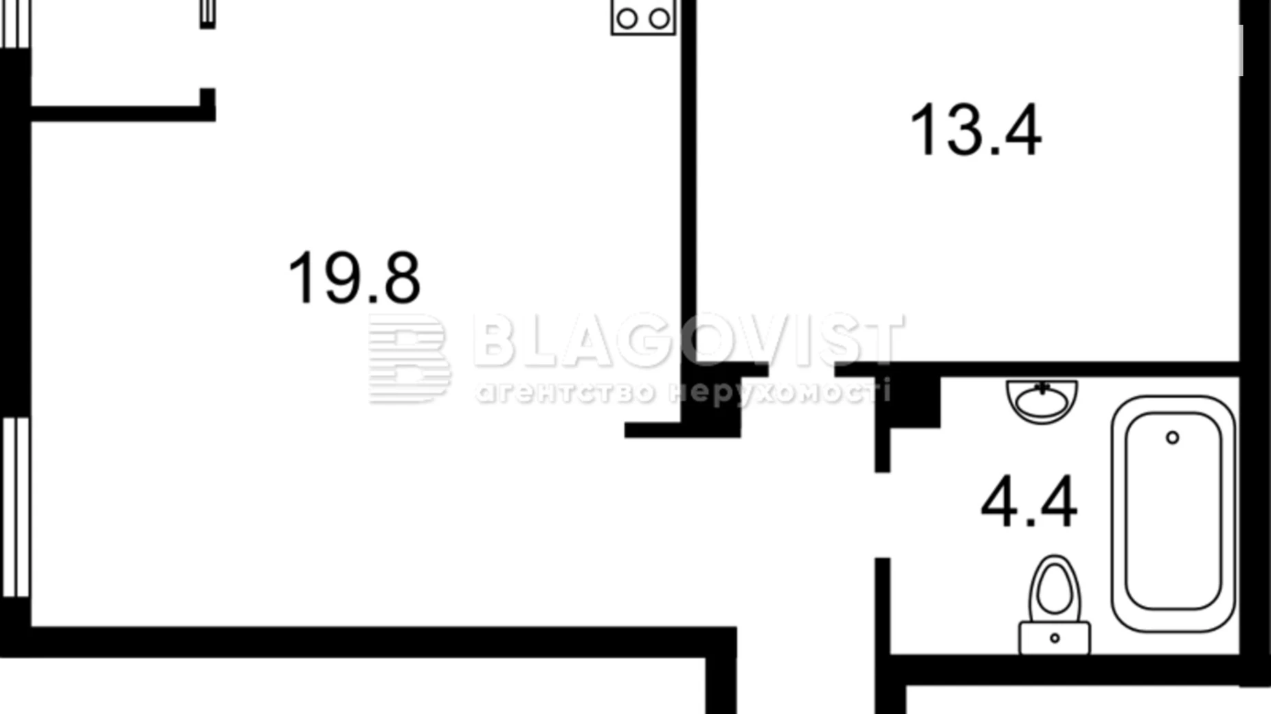 Продается 1-комнатная квартира 45 кв. м в Киеве, бул. Тадея Рыльского, 5