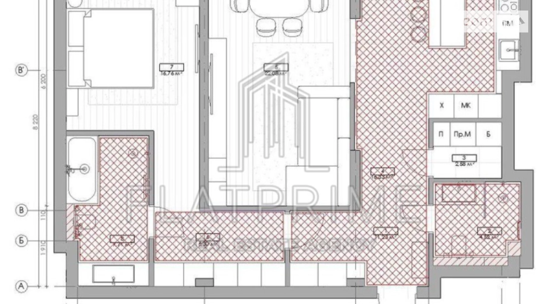 Продается 2-комнатная квартира 87 кв. м в Киеве, ул. Михаила Бойчука, 41-43 - фото 5