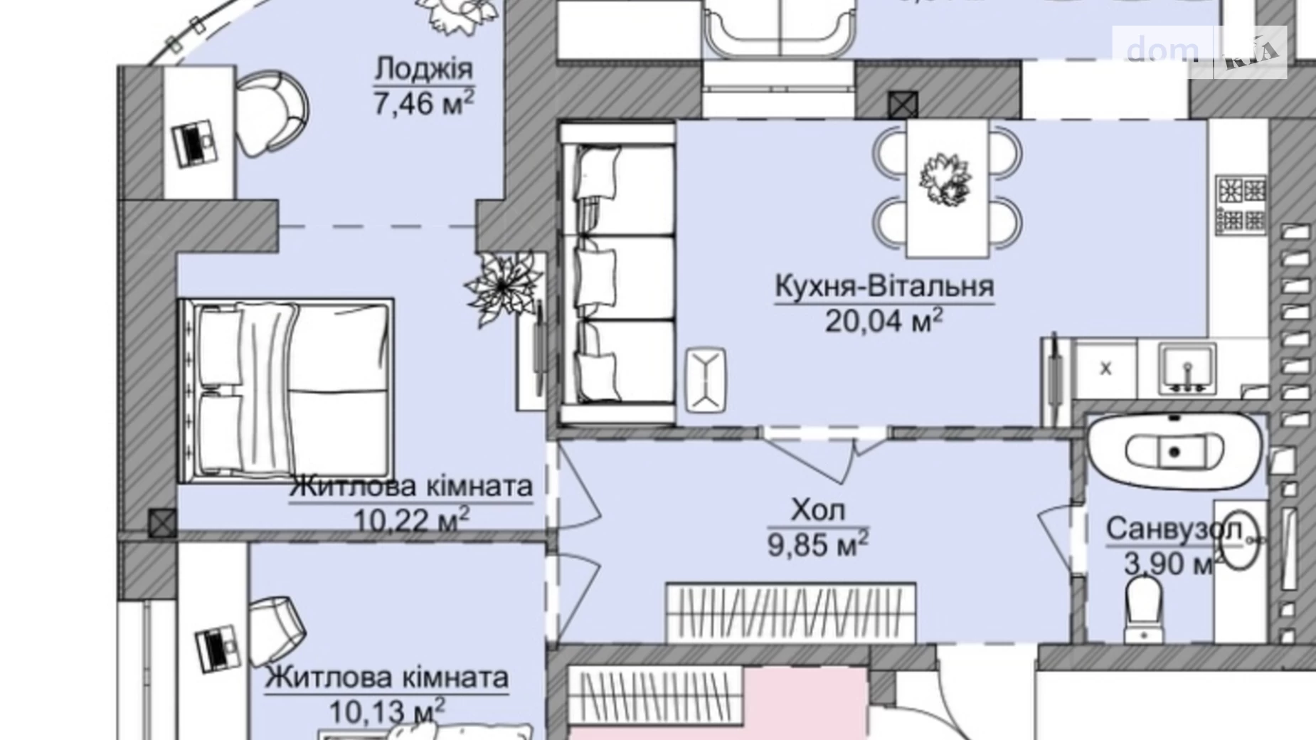 Продается 2-комнатная квартира 70 кв. м в Крыжановка, ул. Семена Палия