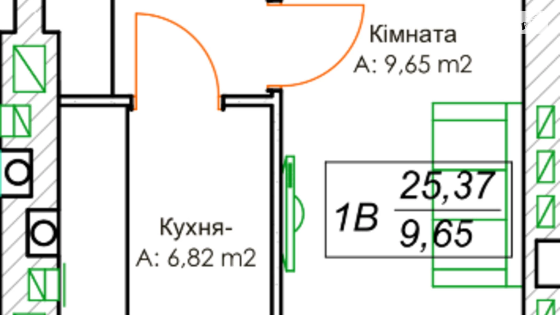 Продается 1-комнатная квартира 25 кв. м в Ирпене, ул. Николая Сингаевского(Новооскольская), 1