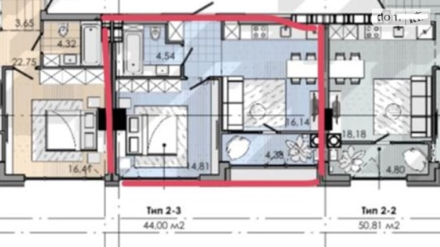 Продается 1-комнатная квартира 44 кв. м в Днепре, бул. Кучеревского