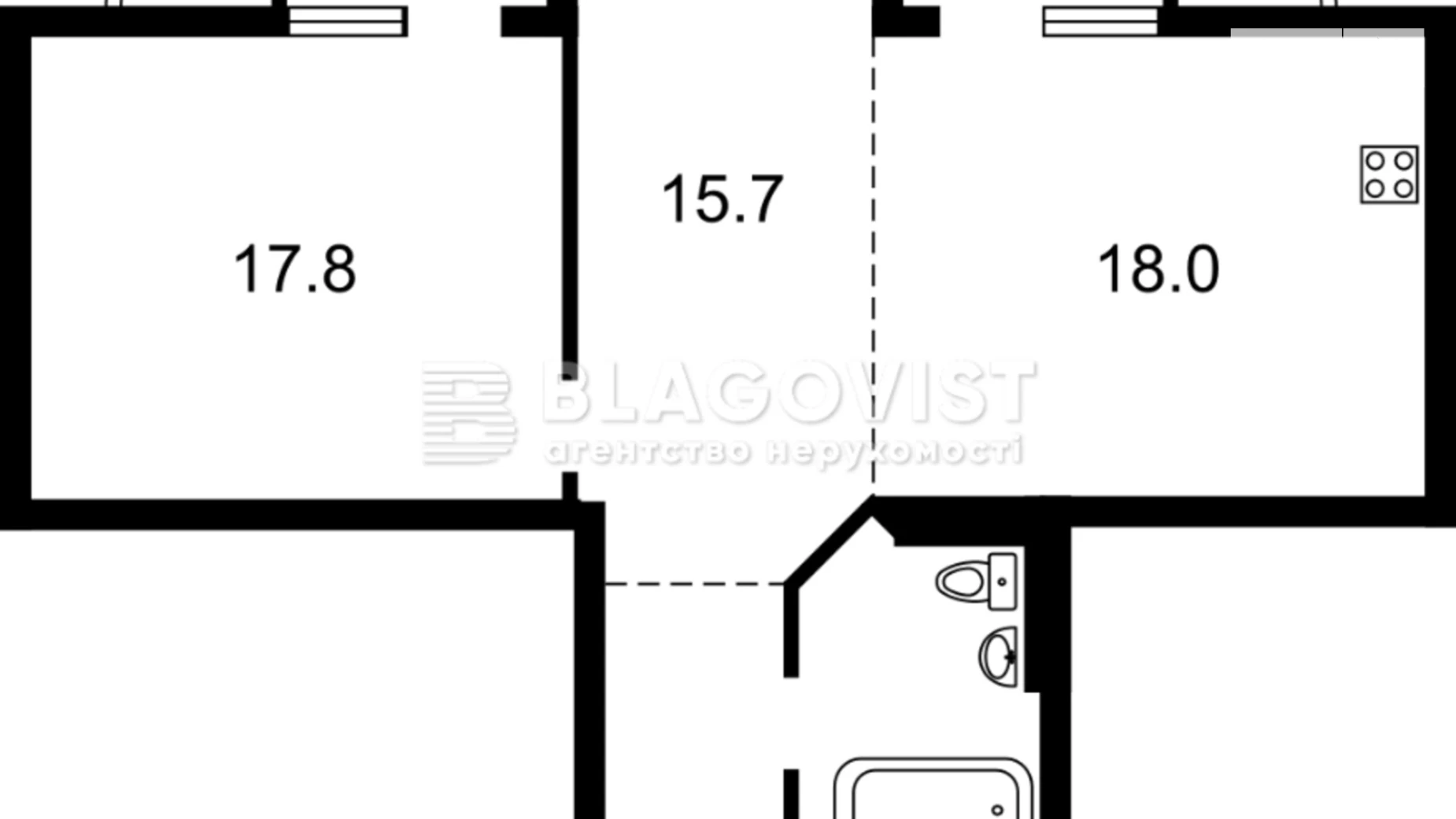 Продается 2-комнатная квартира 70.6 кв. м в Киеве, пер. Лабораторный, 6