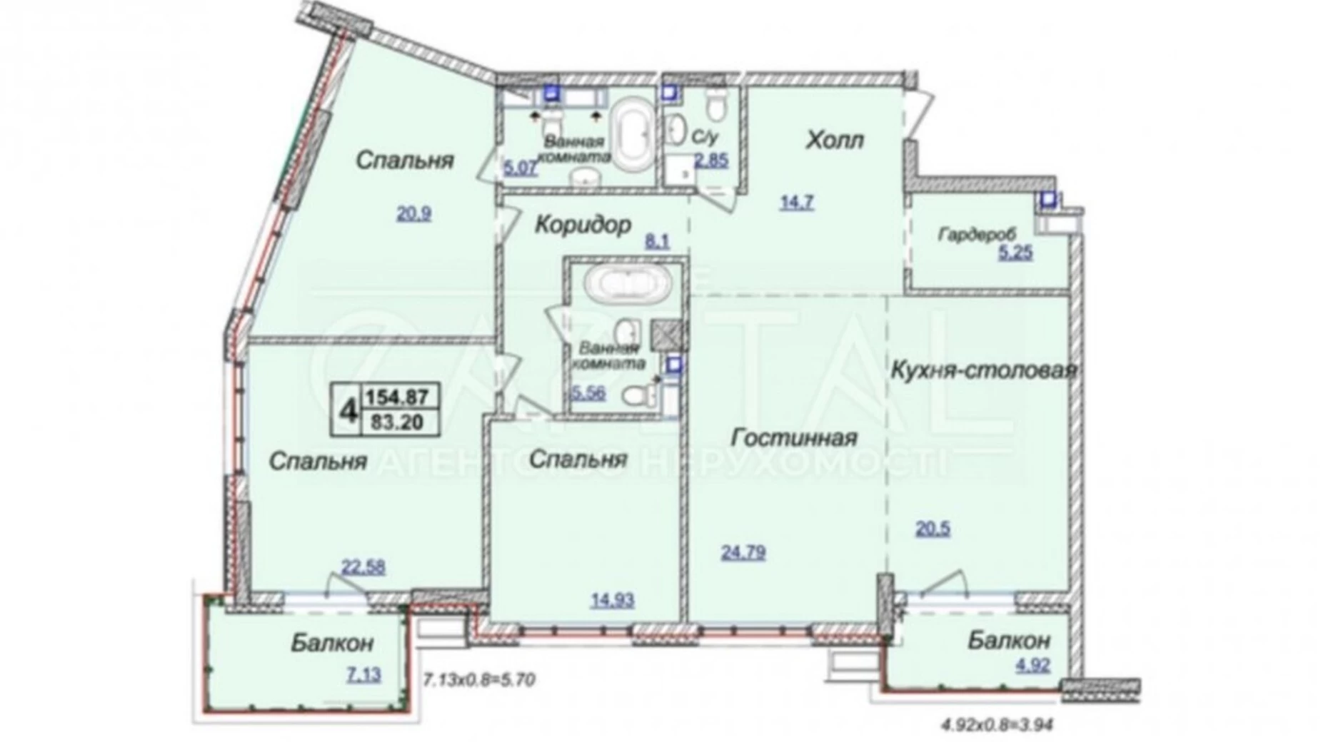 Продается 4-комнатная квартира 155 кв. м в Киеве, ул. Андрея Верхогляда(Драгомирова) - фото 2