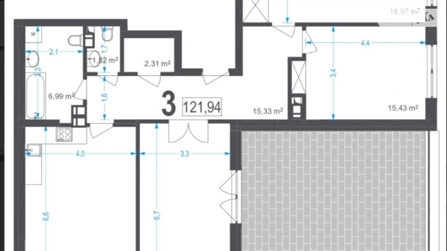 Продається 3-кімнатна квартира 122 кв. м у Києві, вул. Університетська, 23