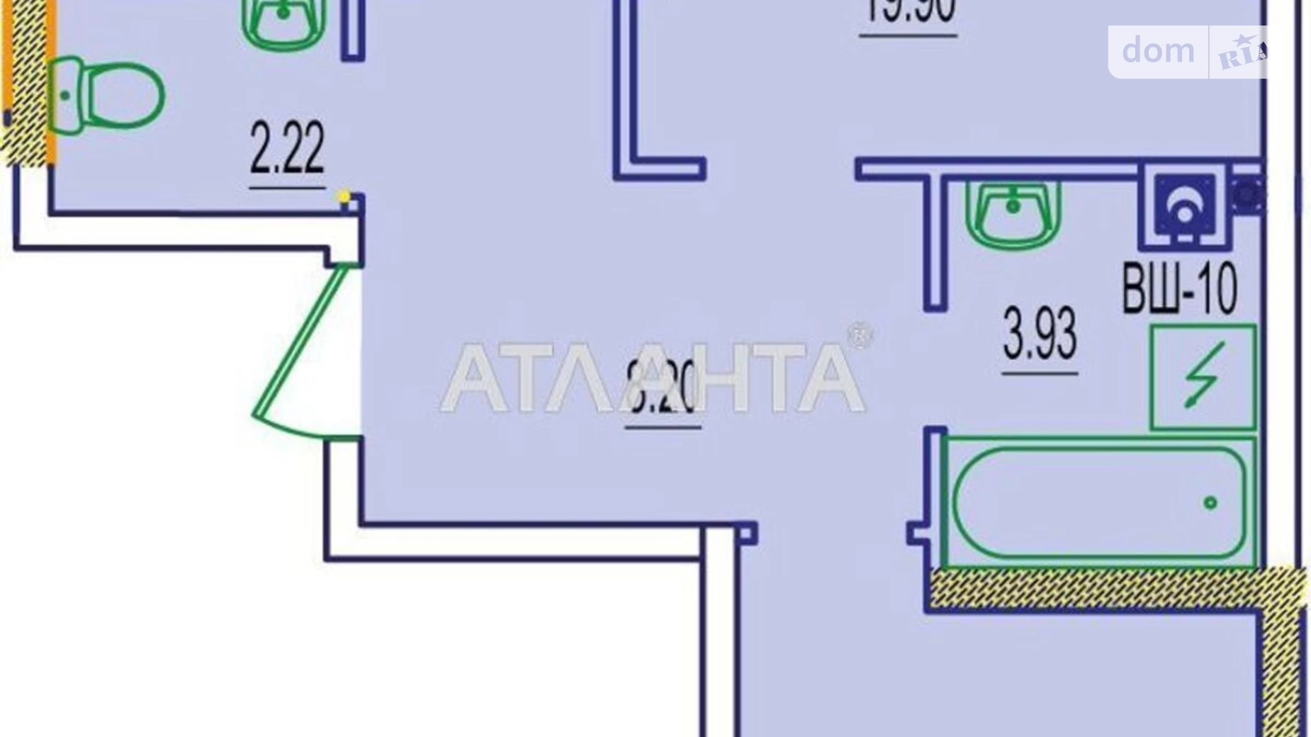 Продается 2-комнатная квартира 66 кв. м в Лиманке, вул. Строительная