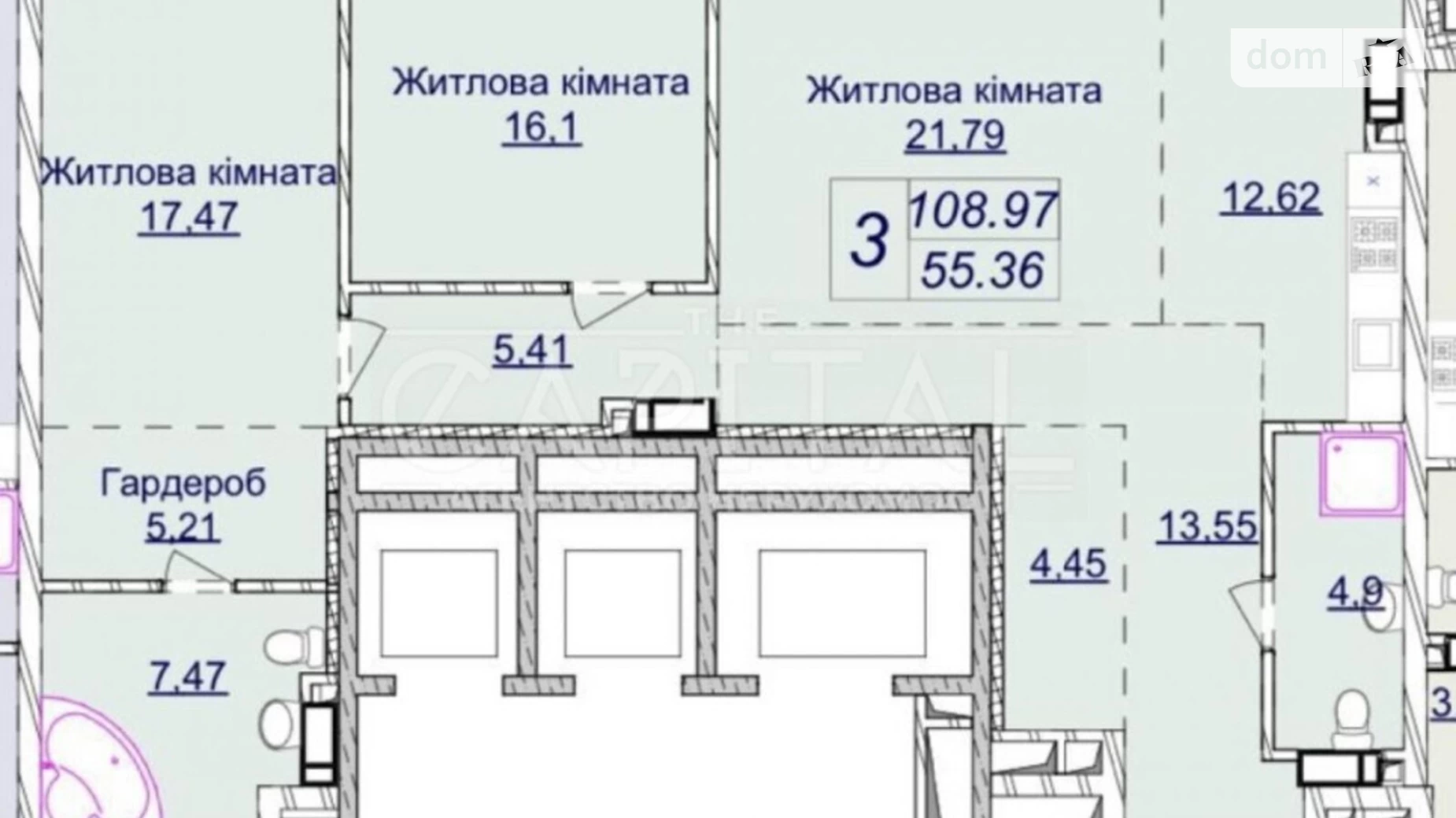 Продається 3-кімнатна квартира 109 кв. м у Києві, вул. Андрія Верхогляда(Драгомирова), 1-20А