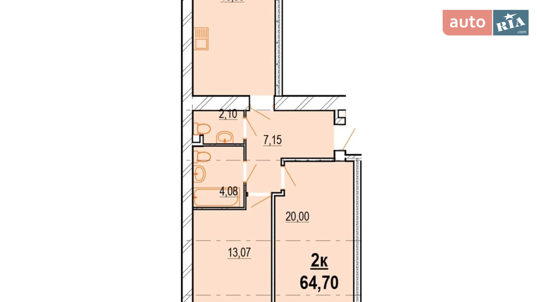 Продается 2-комнатная квартира 64.7 кв. м в Виннице - фото 5