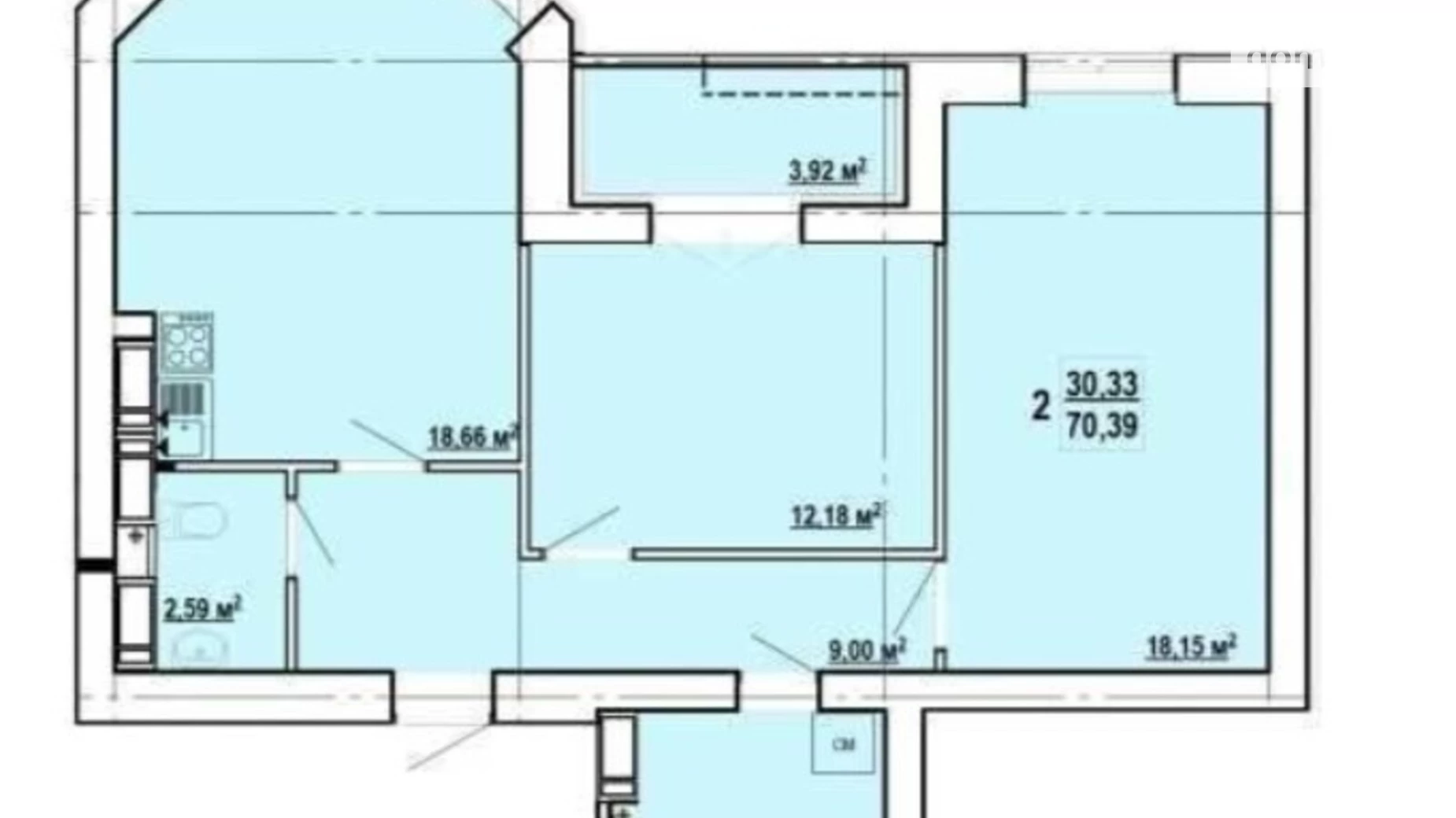 Продается 2-комнатная квартира 70 кв. м в Харькове, ул. Профессорская, 14