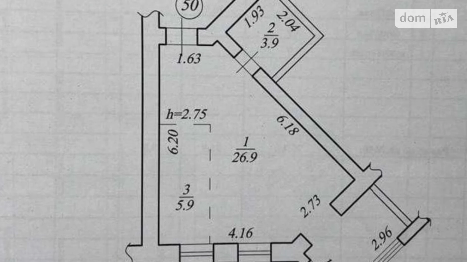 Продається 1-кімнатна квартира 36.7 кв. м у Дніпрі, вул. Луговська