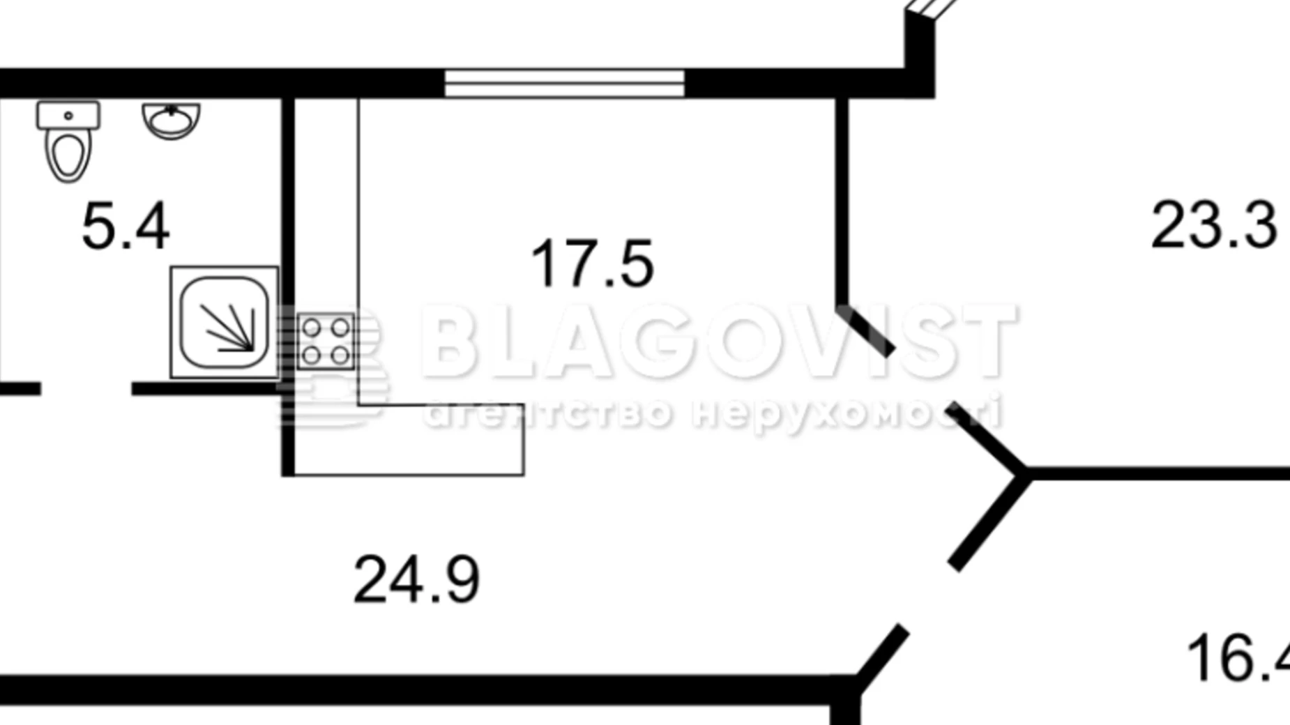 Продается 3-комнатная квартира 90 кв. м в Киеве, спуск Кудрявский, 3А